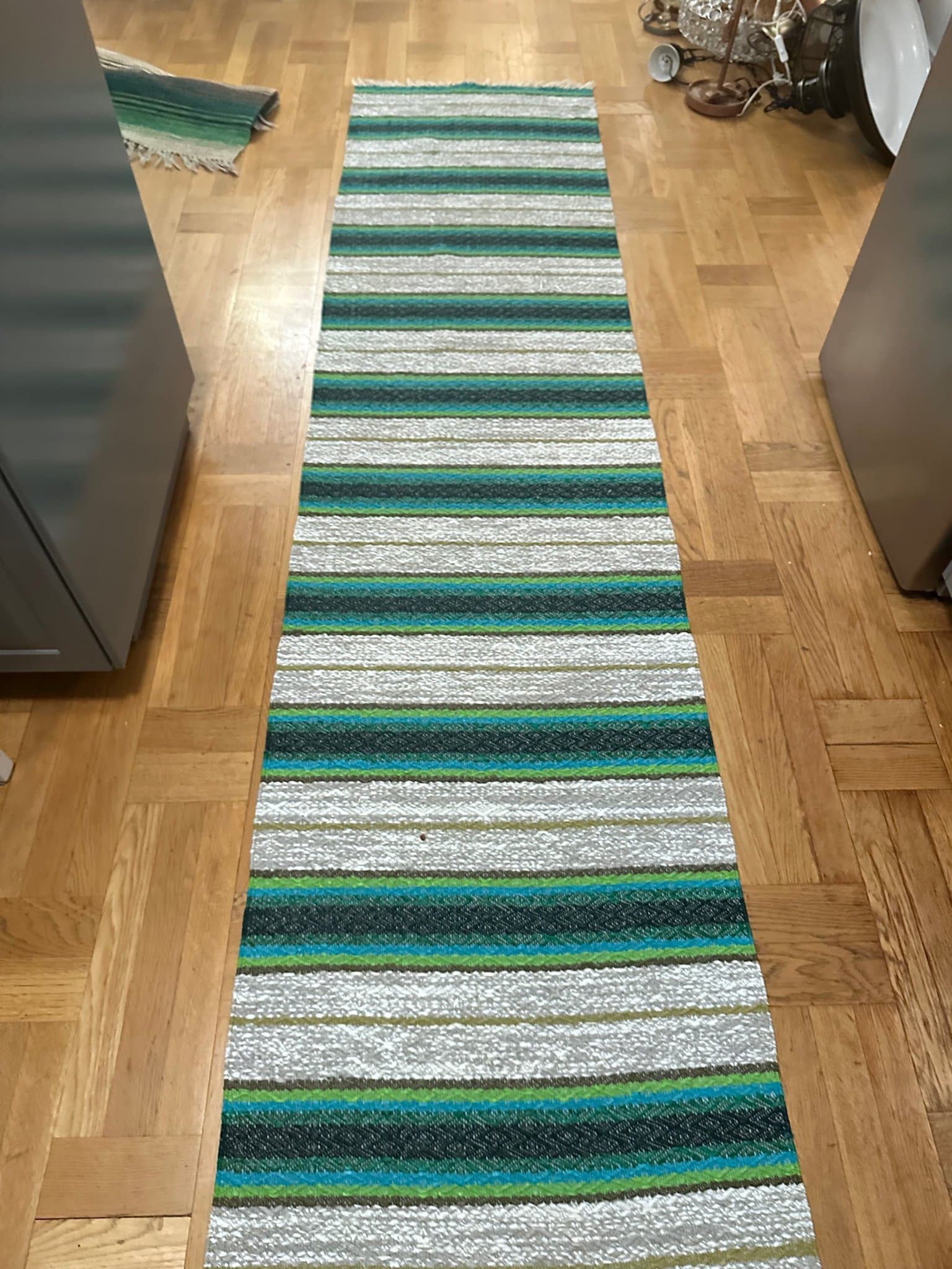 Plastmatta retro vintage ruggs matta hallmatta gångmatta, tvättad djurfri rökfri