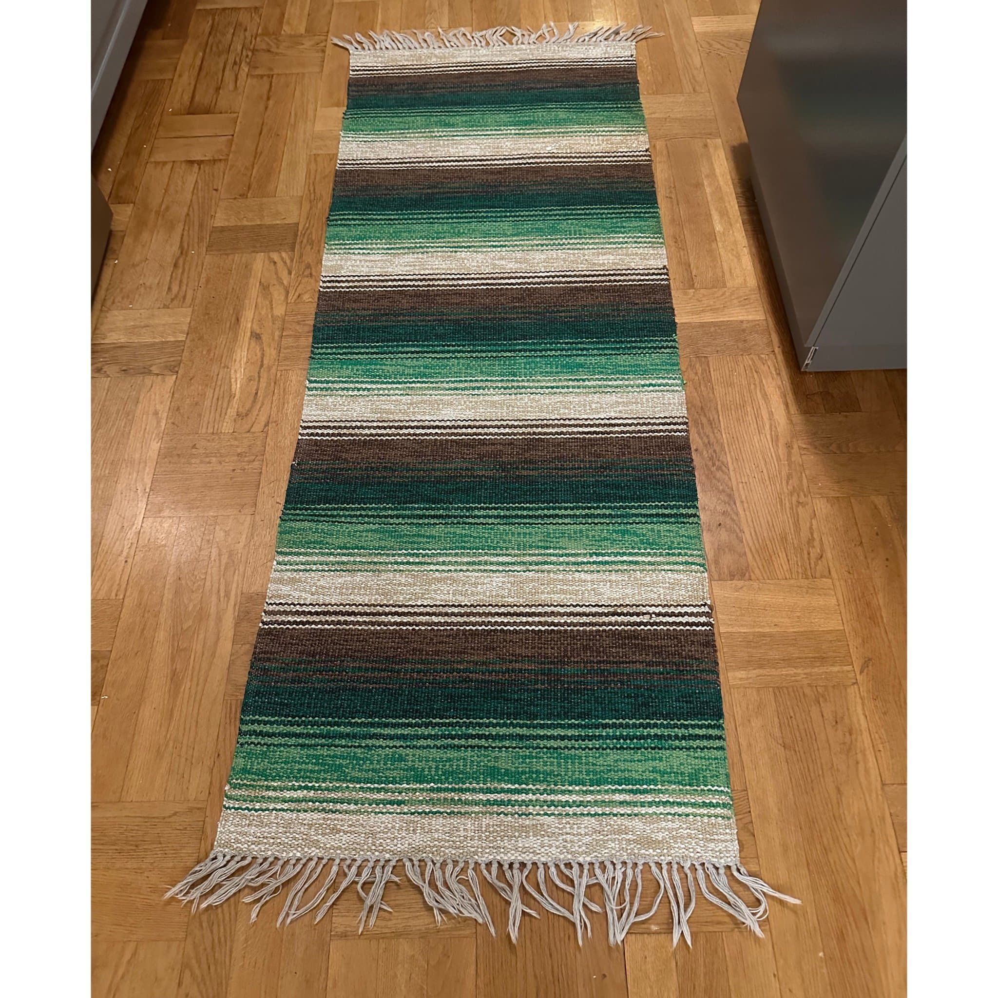 Plastmatta retro vintage ruggs matta hallmatta gångmatta, tvättad djurfri rökfri