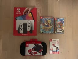 Nintendo Switch OLED med 2 spel, minneskort, travel case, nikoderiko och koa