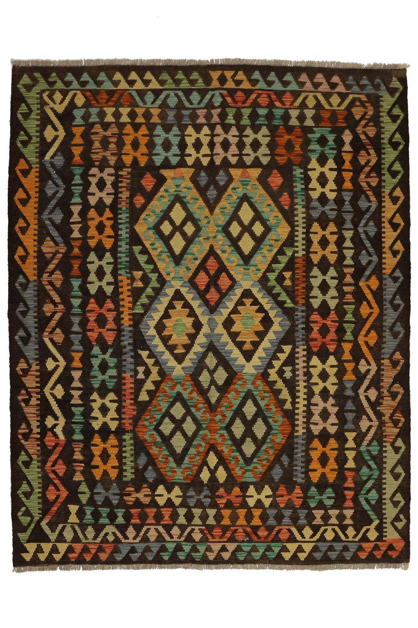 Autentisk klassisk handvävd Kelim 155 X 198 cm