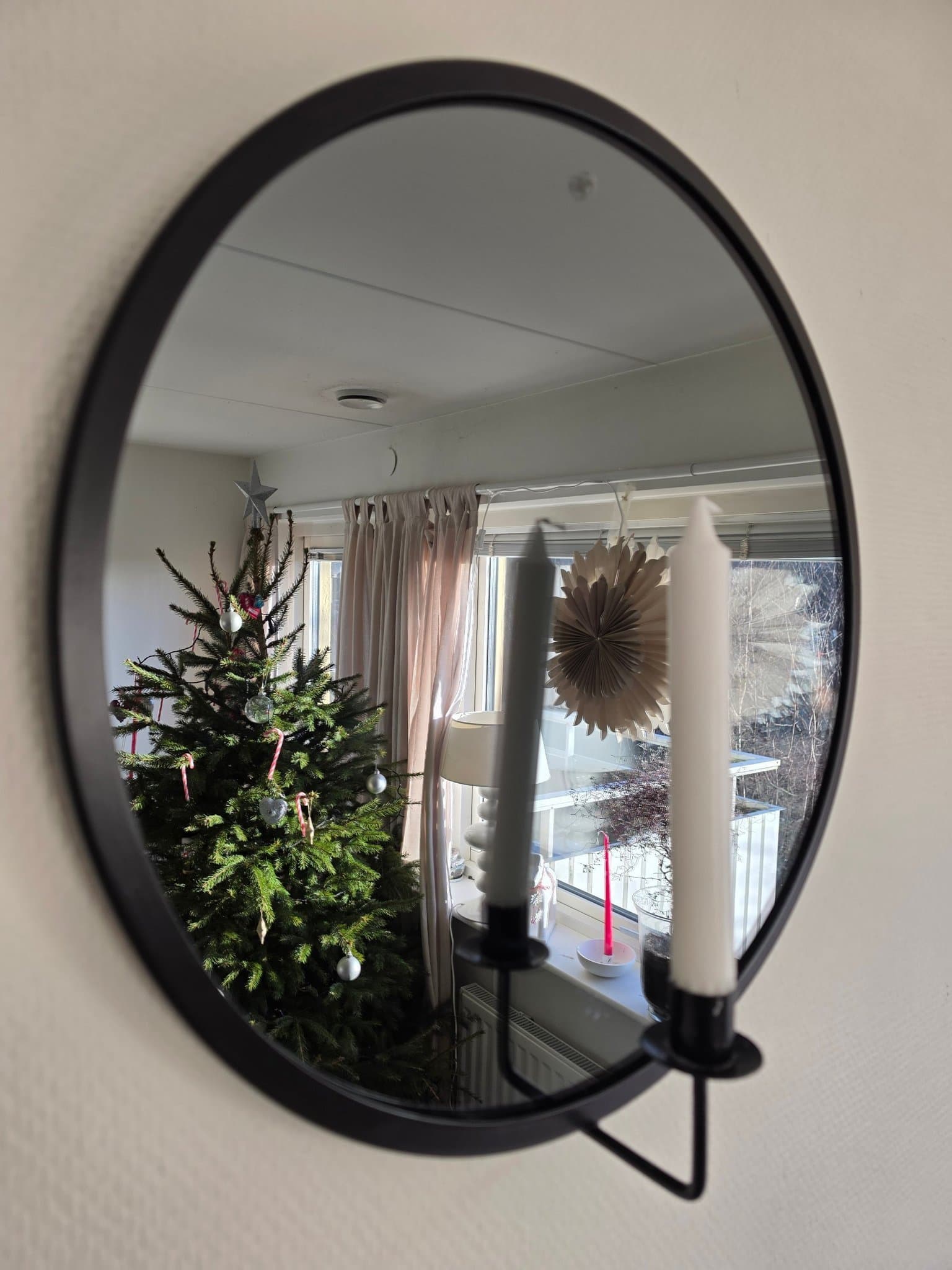 Rund Spegel med Ljusstake ø40,5 cm