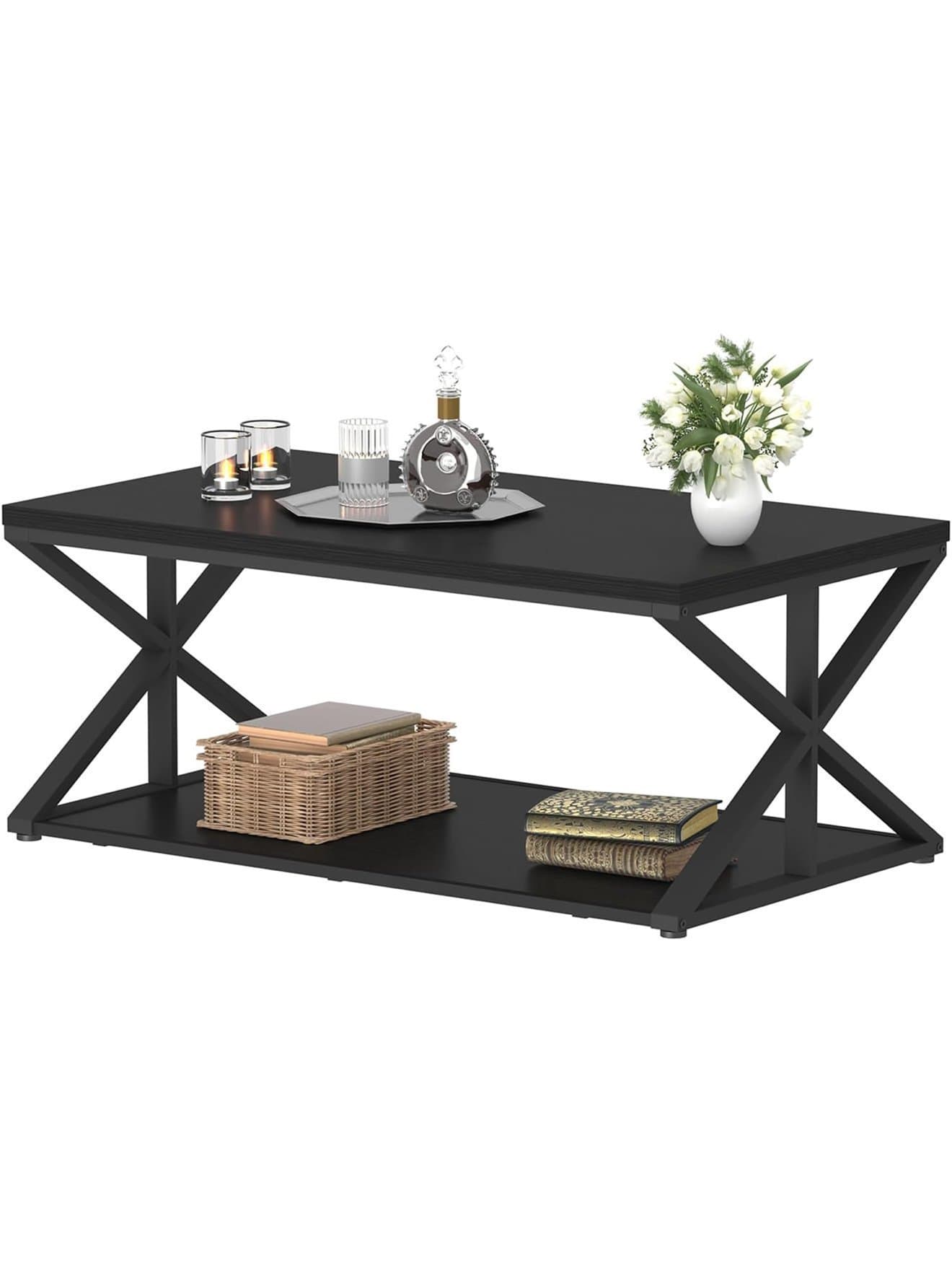 Svart modernt soffbord