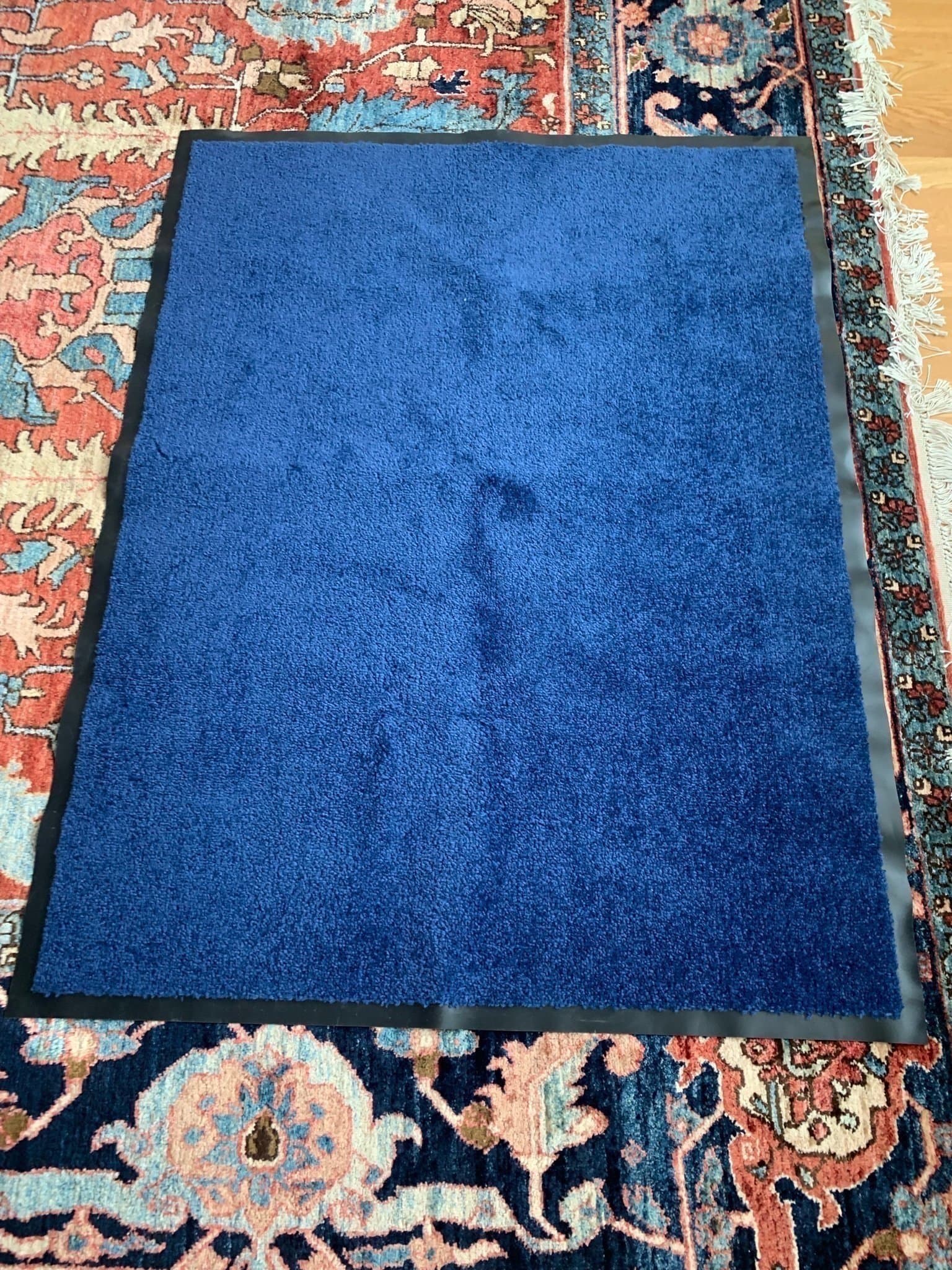 Blå matta Dörmatta Rent fint skick 120x90 cm