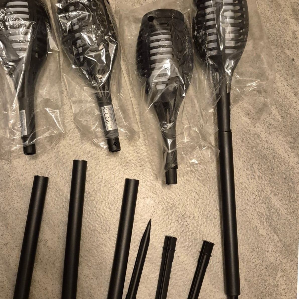 10P Nya Solcellsfacklor med eldflammor