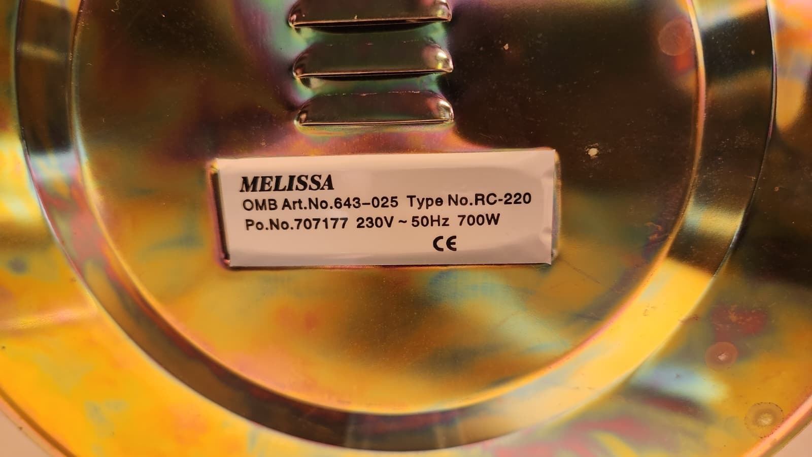 Melissa Riskokare 1.5 Liter (700W) – Bra skick