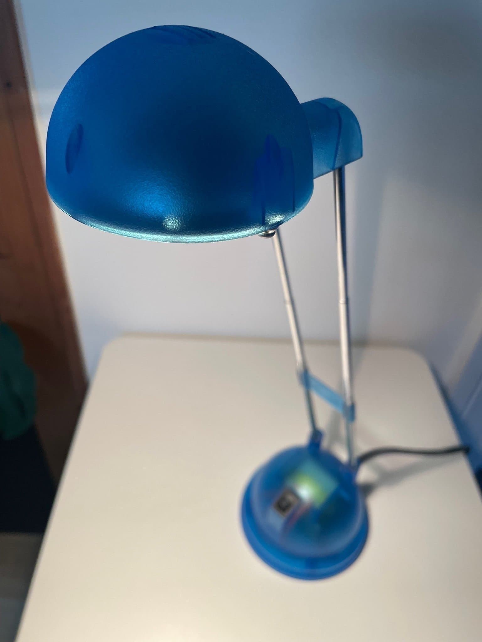 Vintage 1990s IKEA Espressivo Desk Lamp Translucent Telescoping Ocean Blue