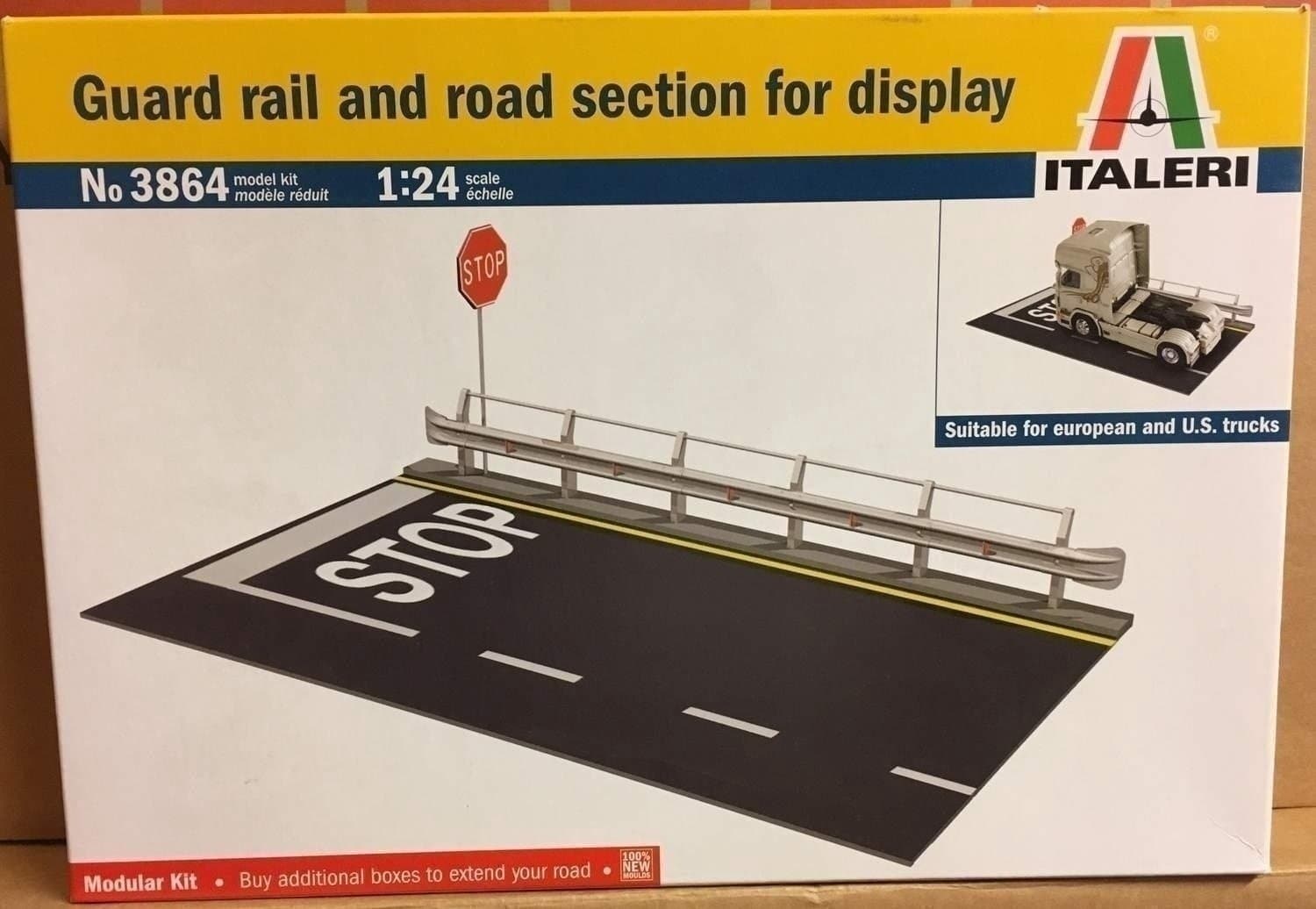 GUARD RAIL AND ROAD SECTION FOR DISPLAY 1/24 ITALERI OÖPPNAD