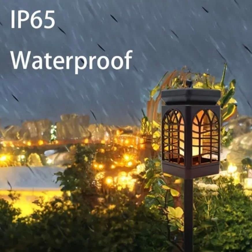 2P Nya Solcellslyktor med eldflammor