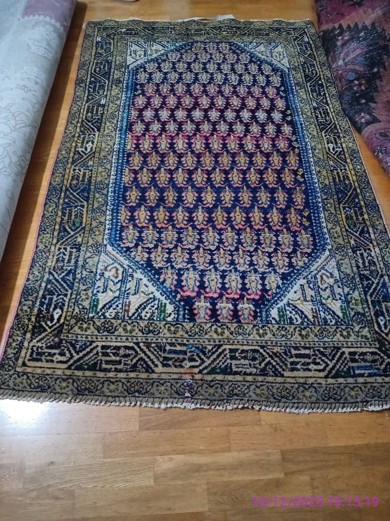 Orientalisk vacker antik handknut ullMatta 133×218