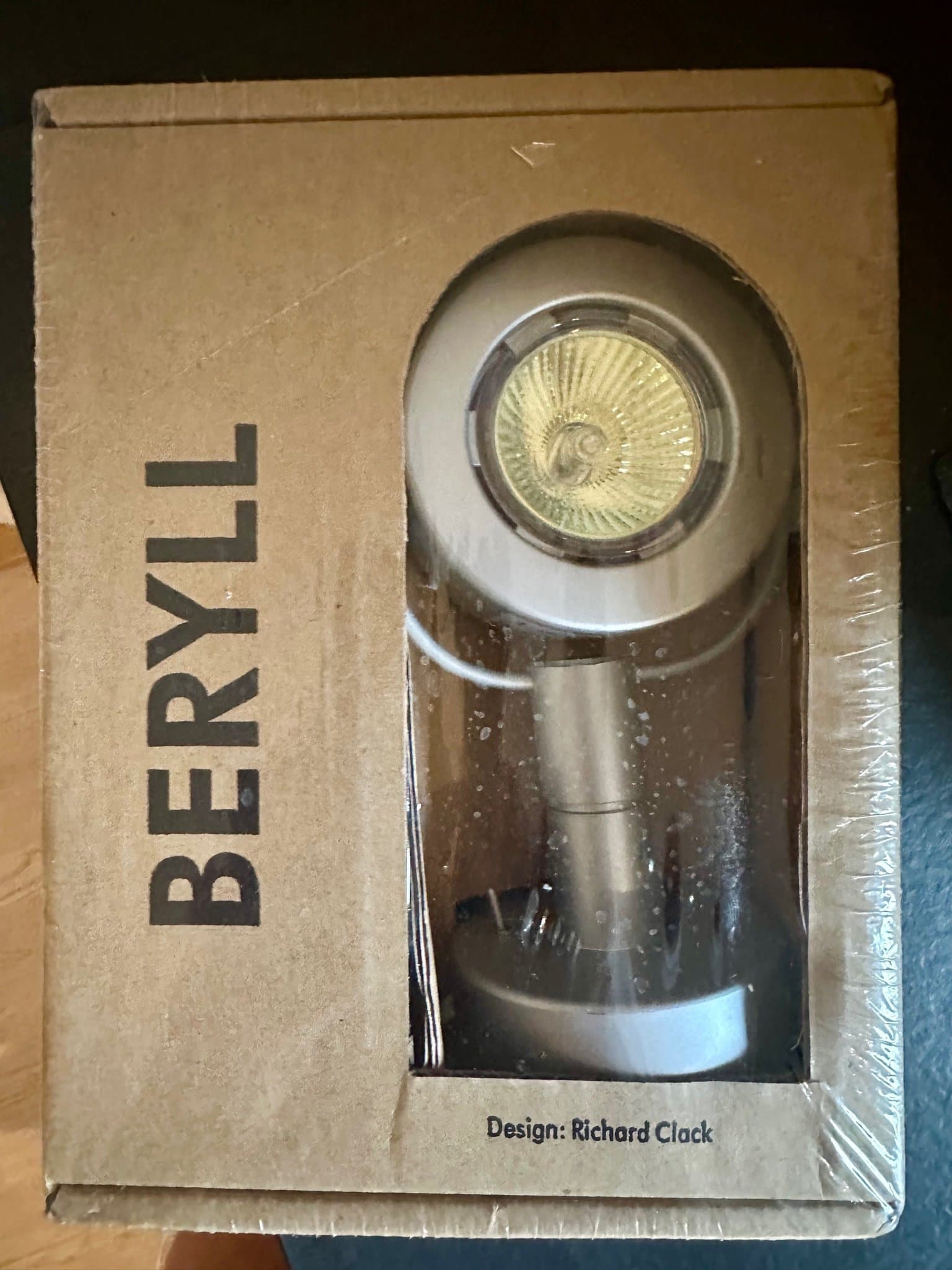 Ny, originalförpackning IKEA BERYLL Richard Clack spotlight lampa