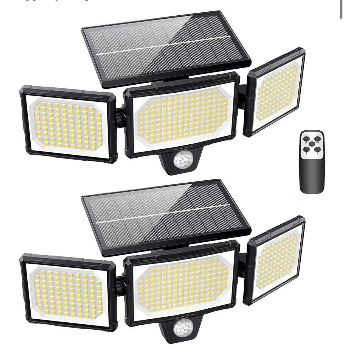 2st Nya Solcellslampor med Rörelsesensor och batteri