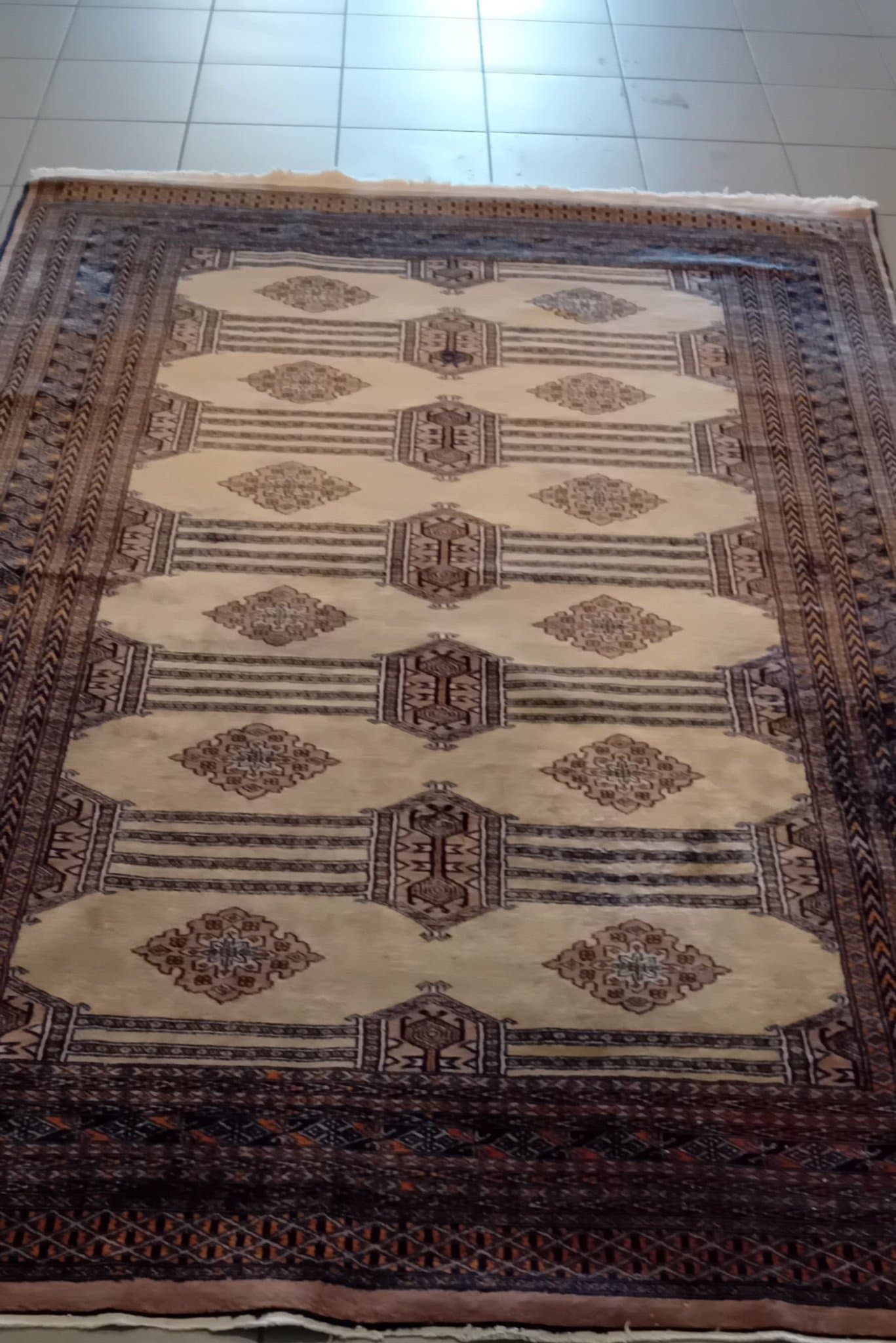 Äkta vacker handknut rugg lug ullMatta 160×245