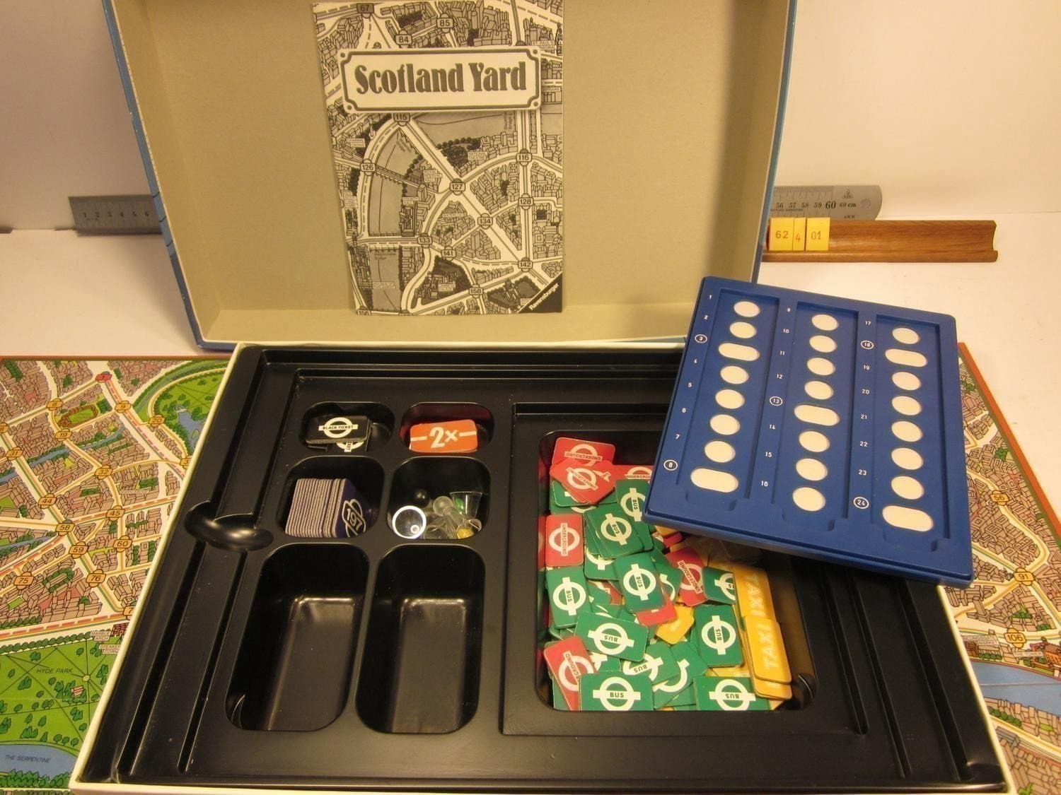 Scotland Yard, Ravensburger 1986, Komplett med innehåll i Nyskick