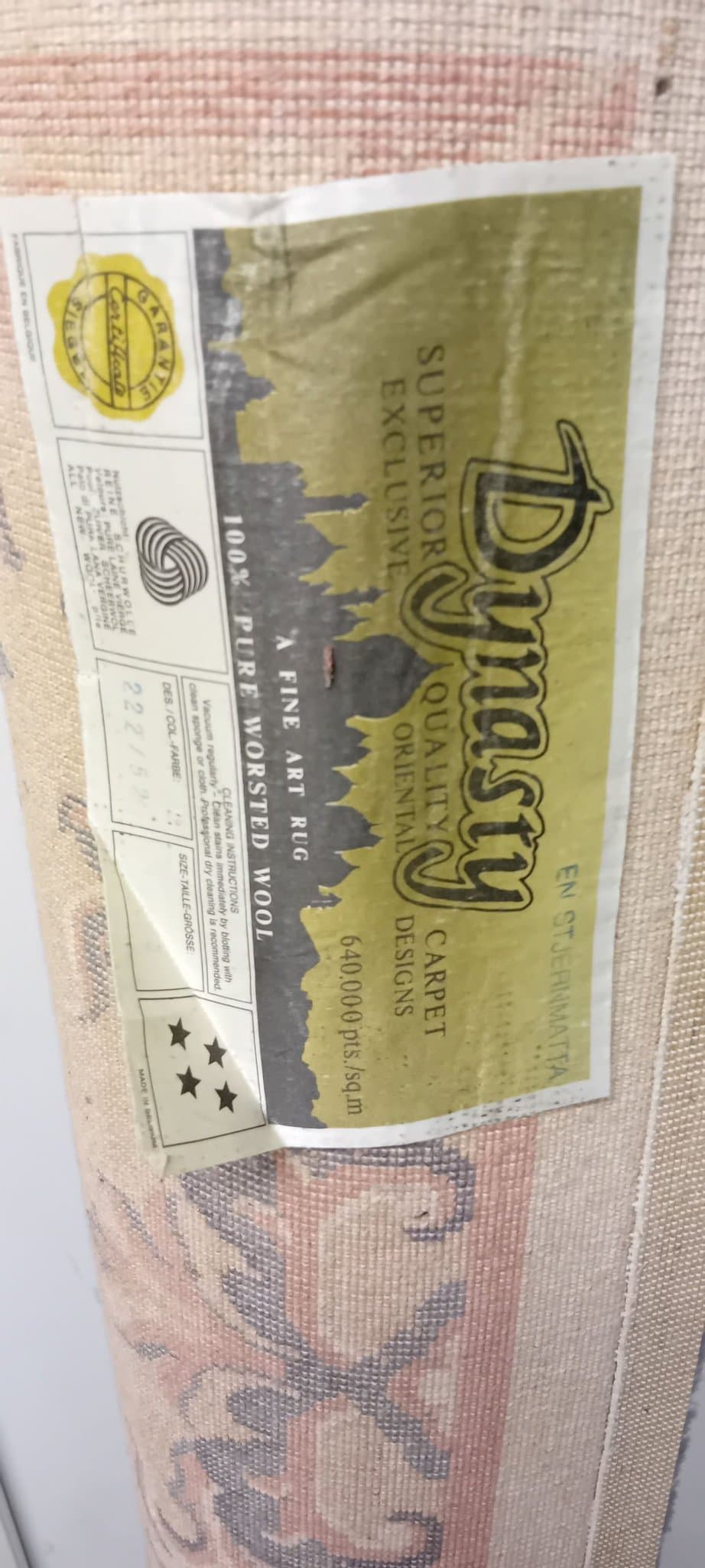 Dynasty matta i 100% ren ny ull. 140×200