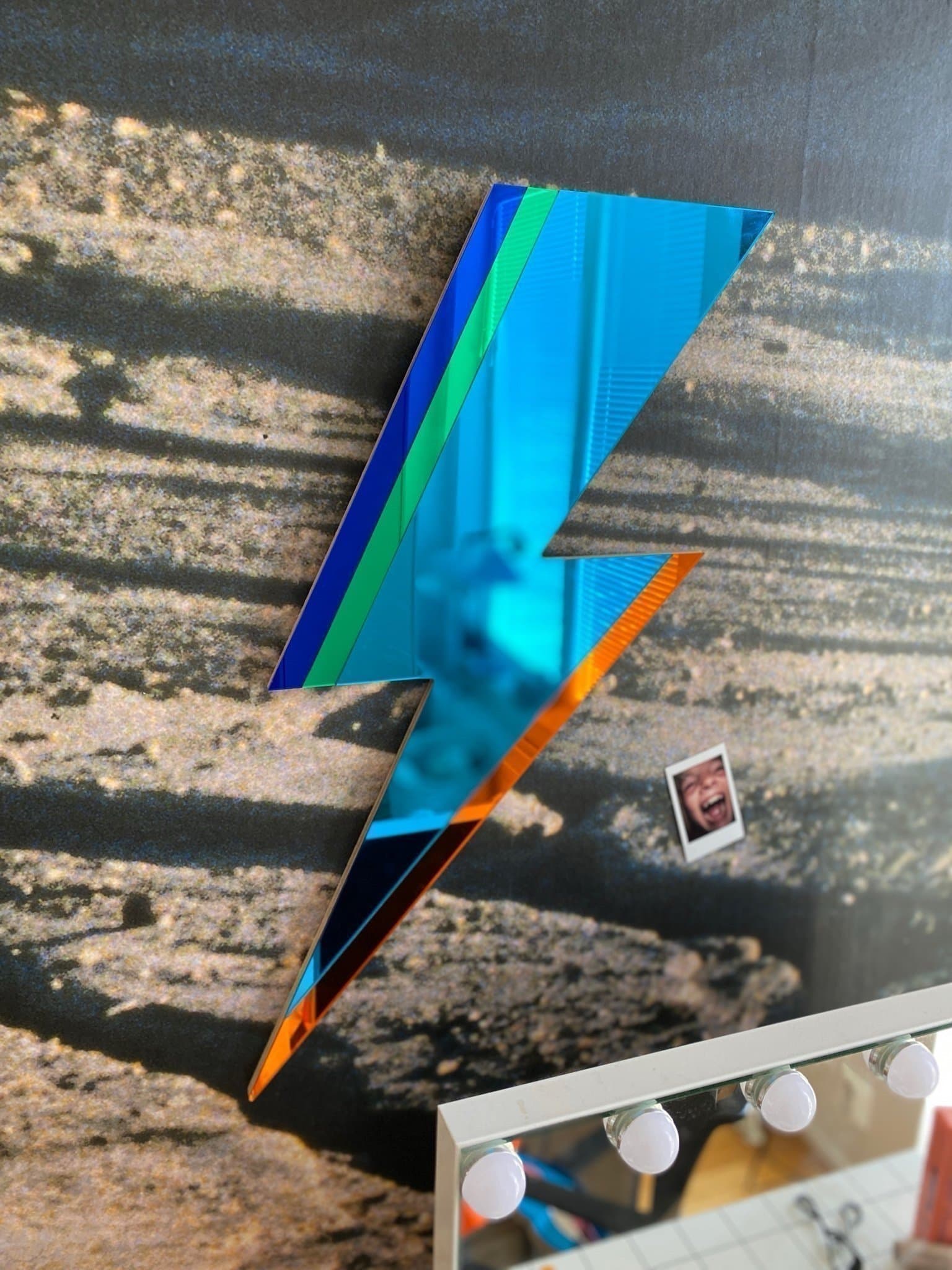 Nyskick spegel blixt flash 60x30 cm