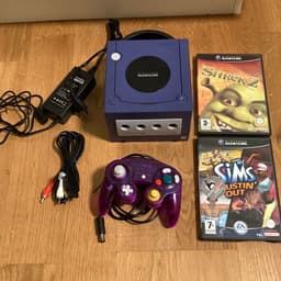 Nintendo GameCube konsol med handkontroll och 2 spel