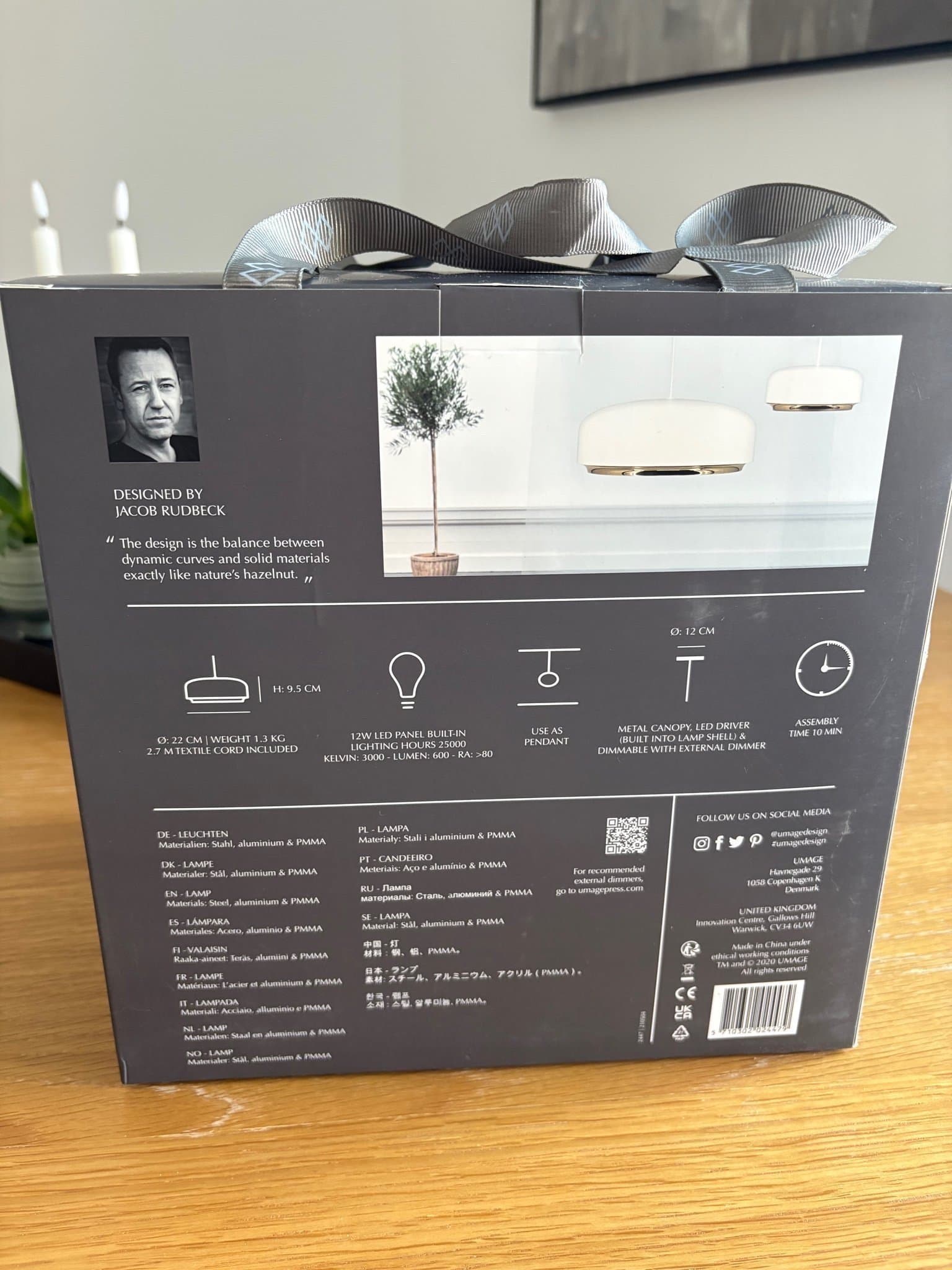 Helt ny - UMAGE Hazel Mini Pendel, vit - Jacob Rudbeck