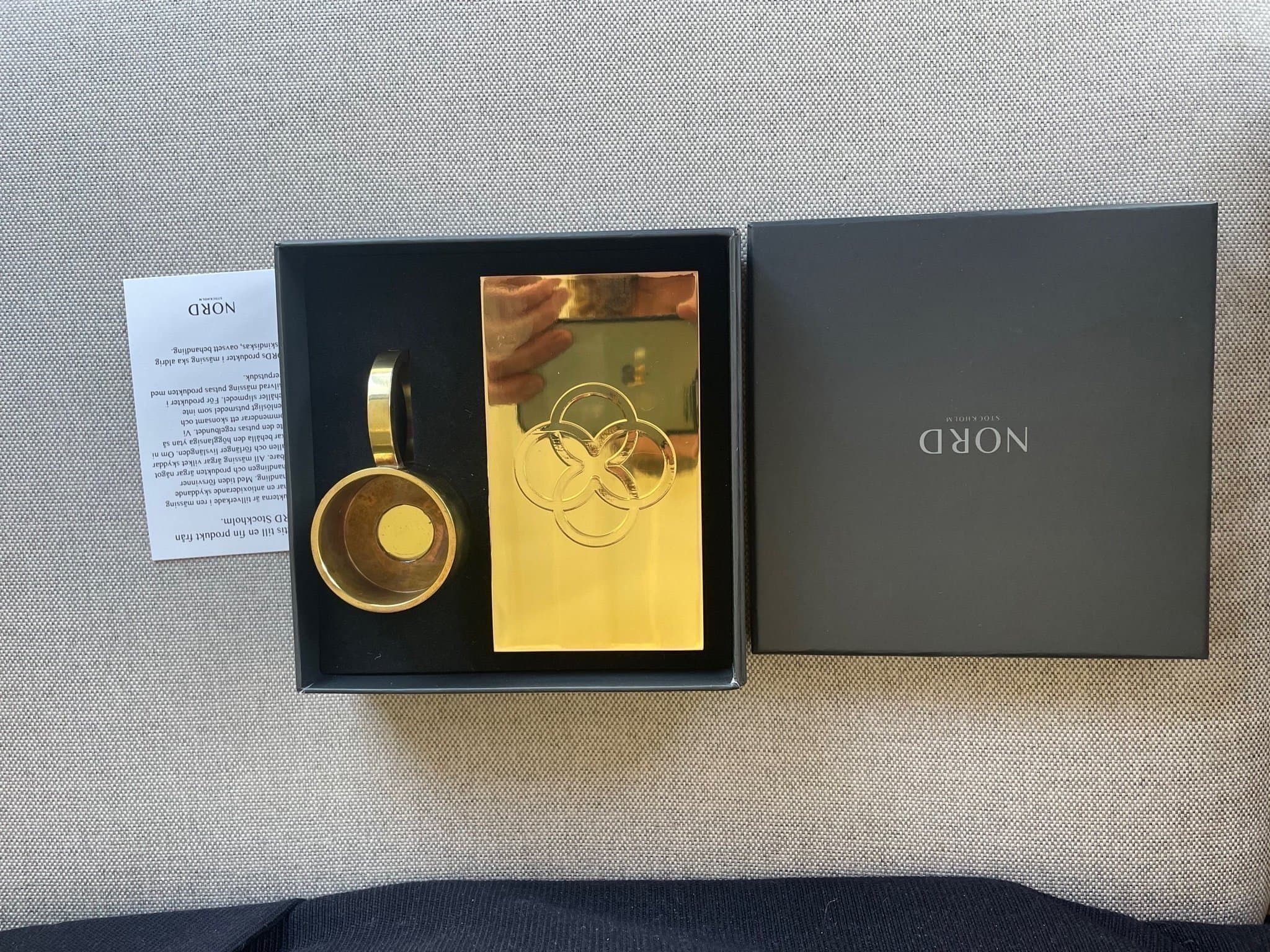 NORD Stockholm Ljusstake + tändsticksfodral i mässing