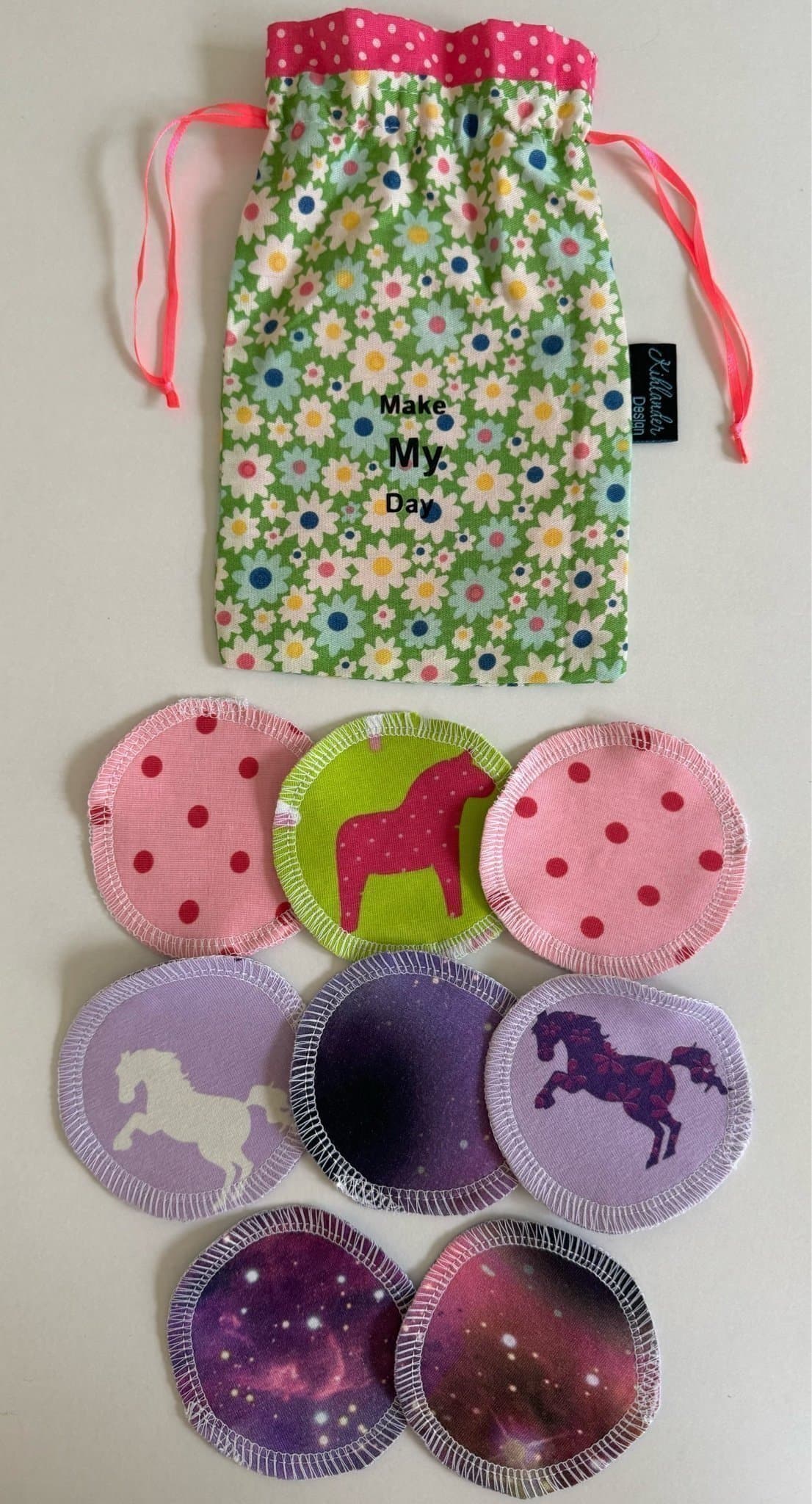 Tygpåse med sminkpads återanvändningsbara