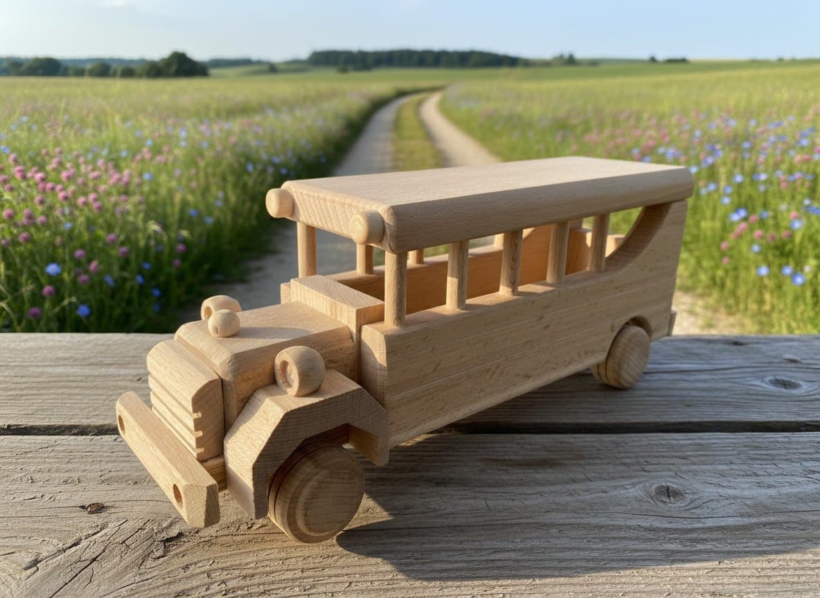 Wooden Toy Bus