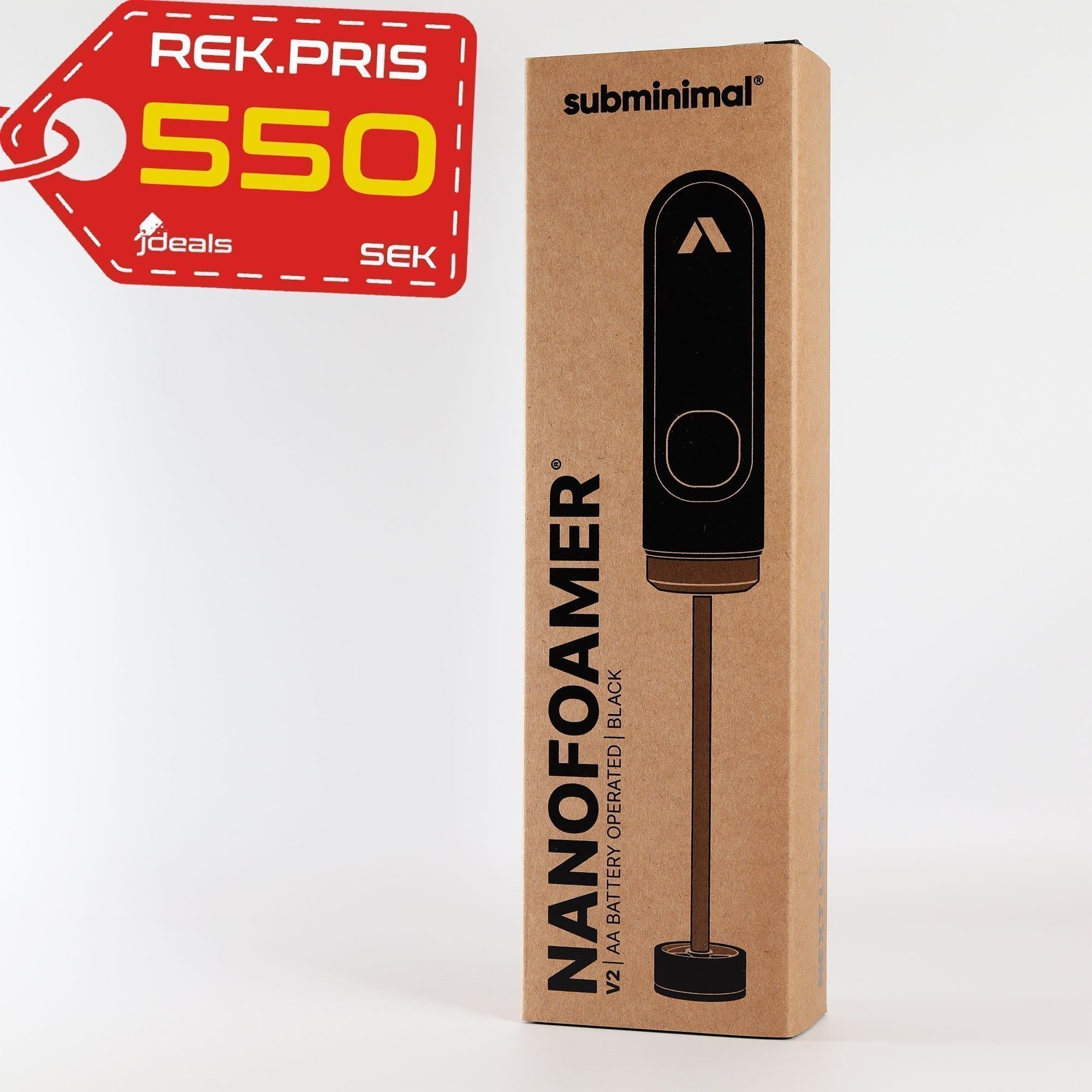 Subminimal NanoFoamer V2 – Mjölkskummare med AA-batteri, Portabel & Slät Skum