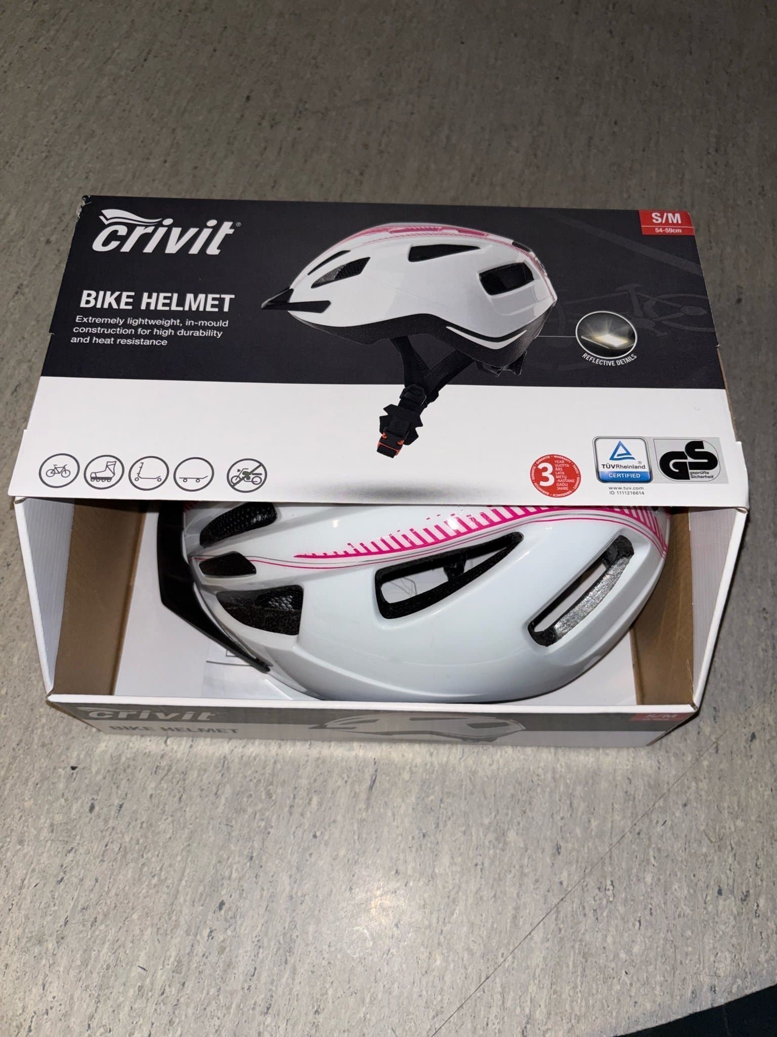 NY Crivit cykelhjälm S/M (54–58 cm) – oanvänd i kartong