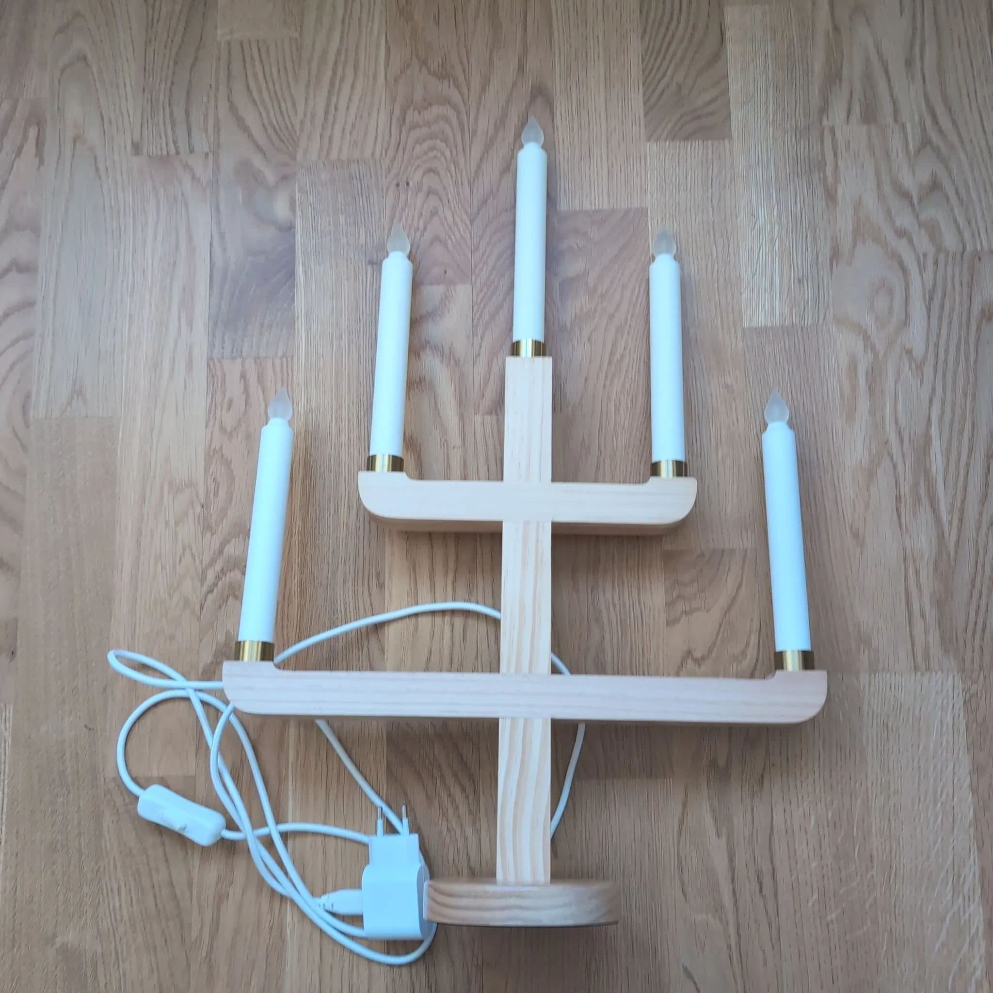 Elektrisk ljusstake med 5 ljus, LED