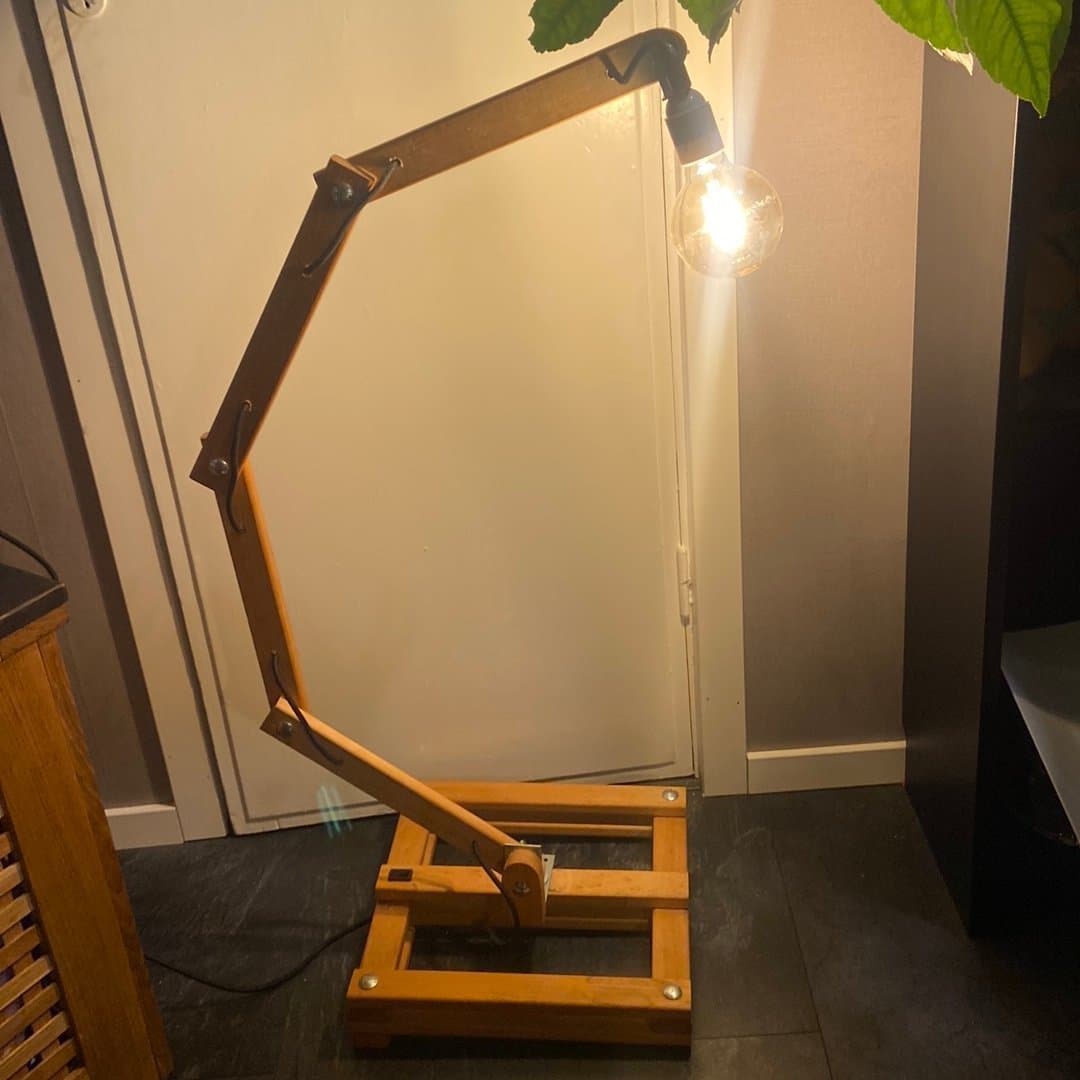 Trä Lampa ställbar