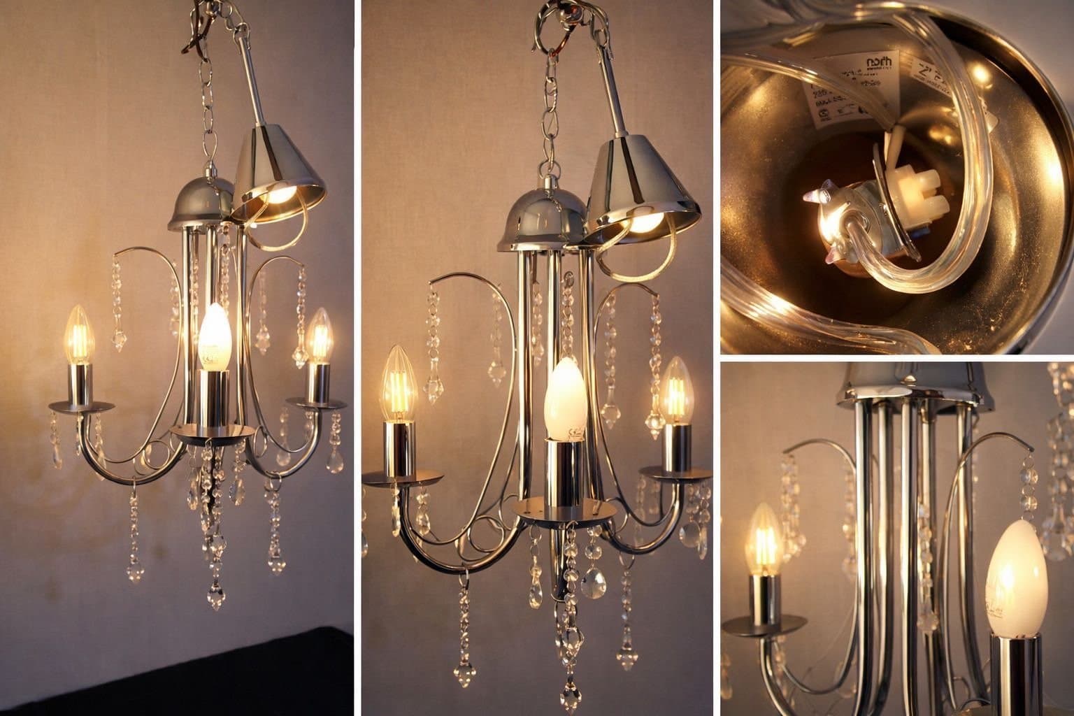 Taklampa med Kristaller