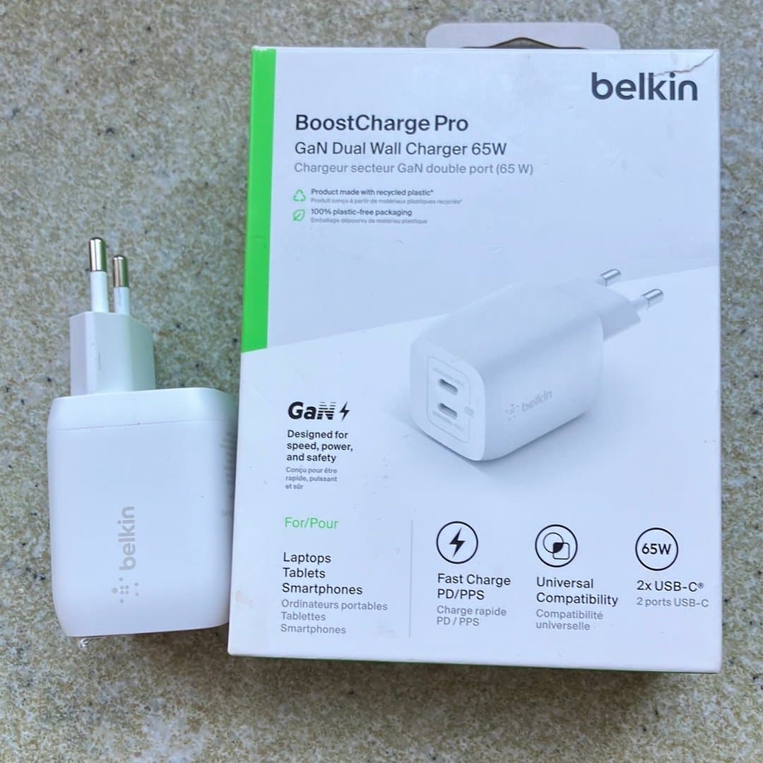 Belkin BoostCharge Pro GaN Dual Väggladdare 65W