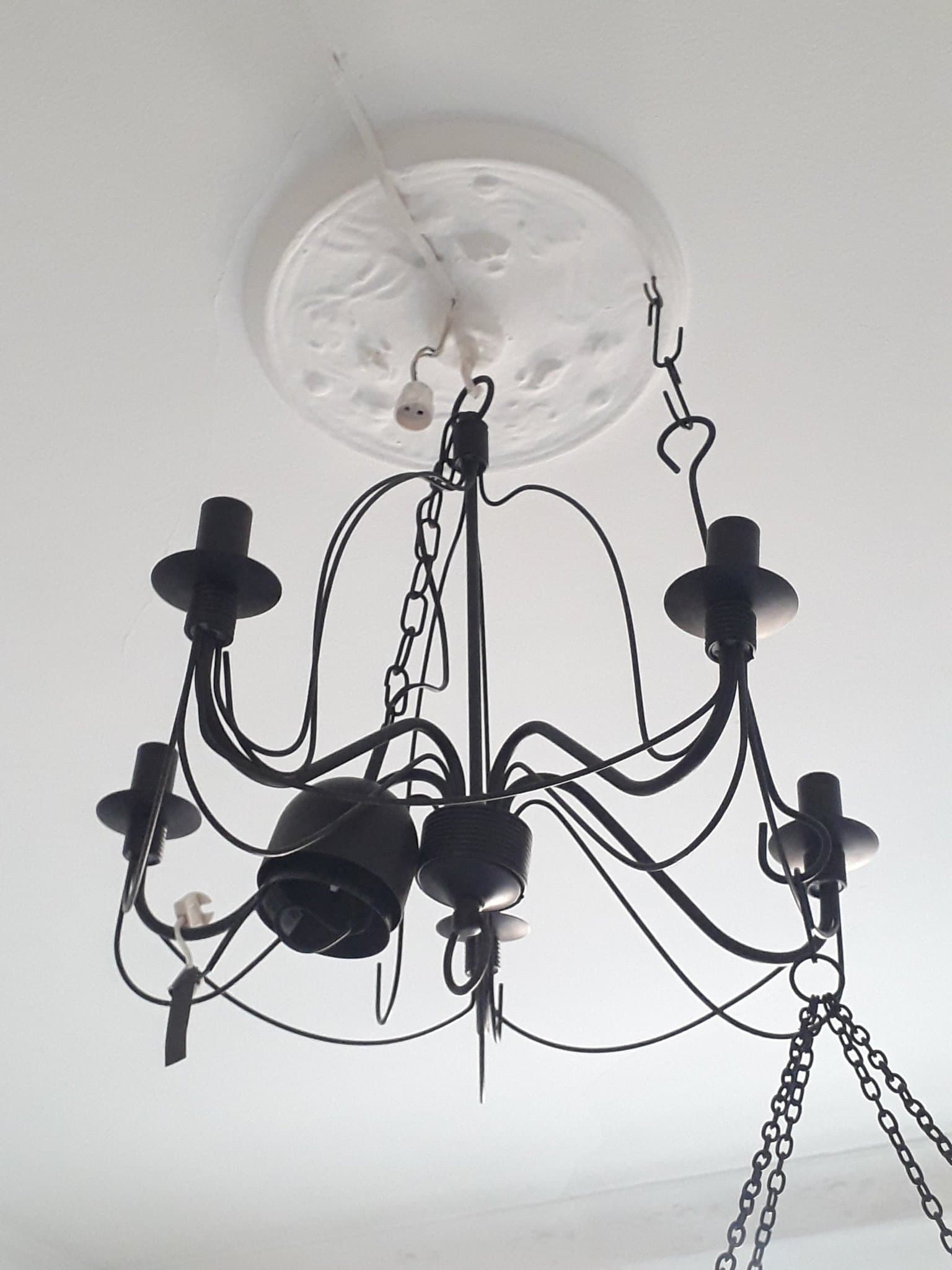 5-armad Brun takkrona / ljuskrona i metall *Rustik*