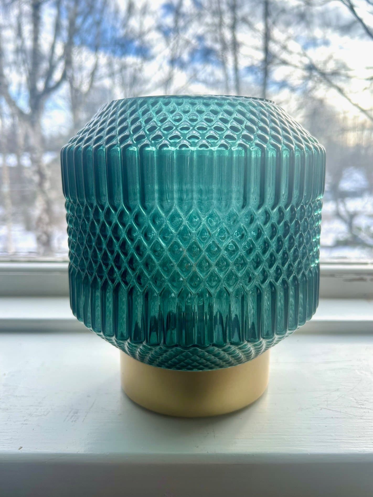 LED-lampa i glas! Glow Light Marguerite Emerald Green.