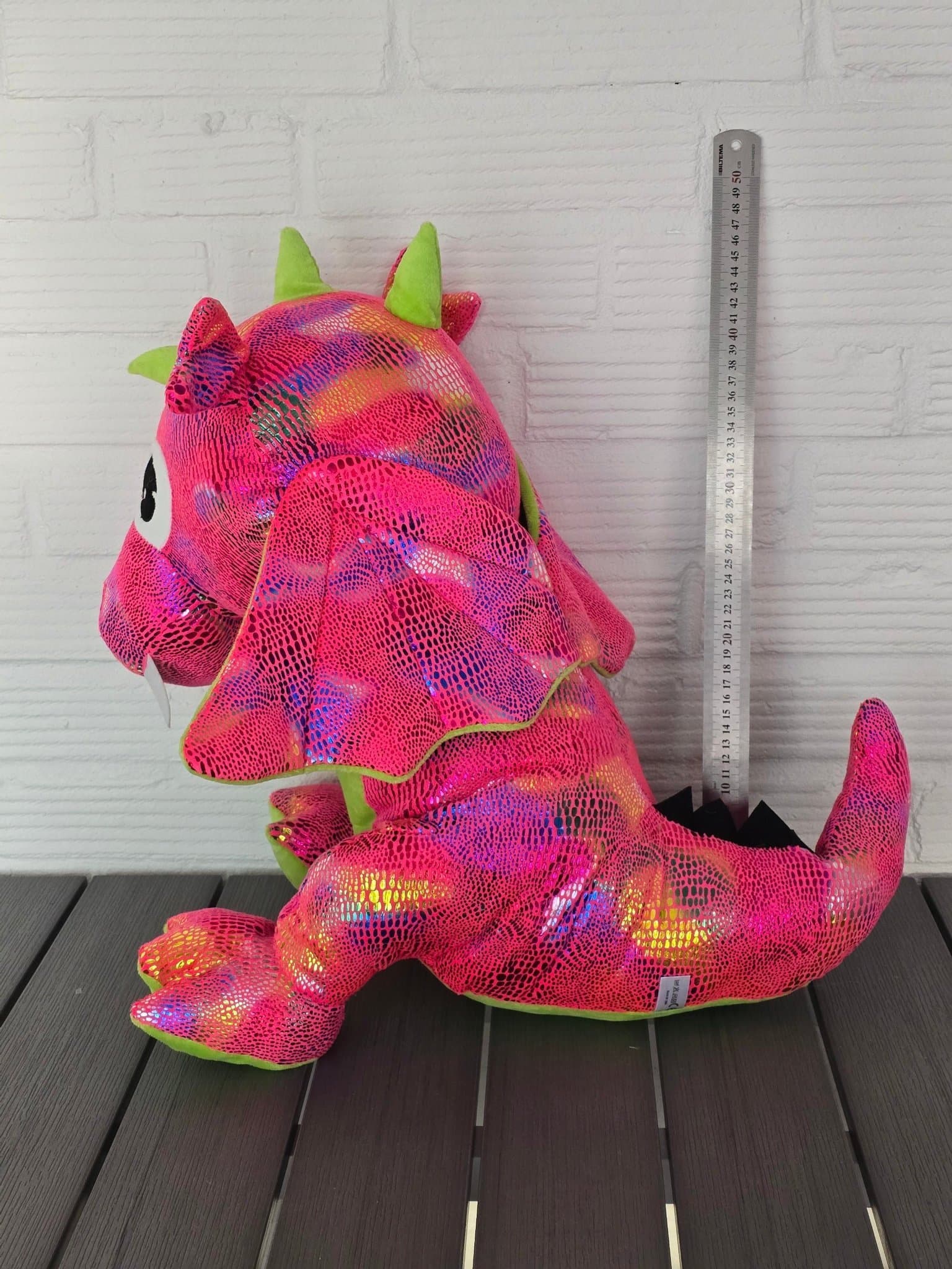 Ny nalle mjukis stor Mjukisdjur rosa Drake 45cm.