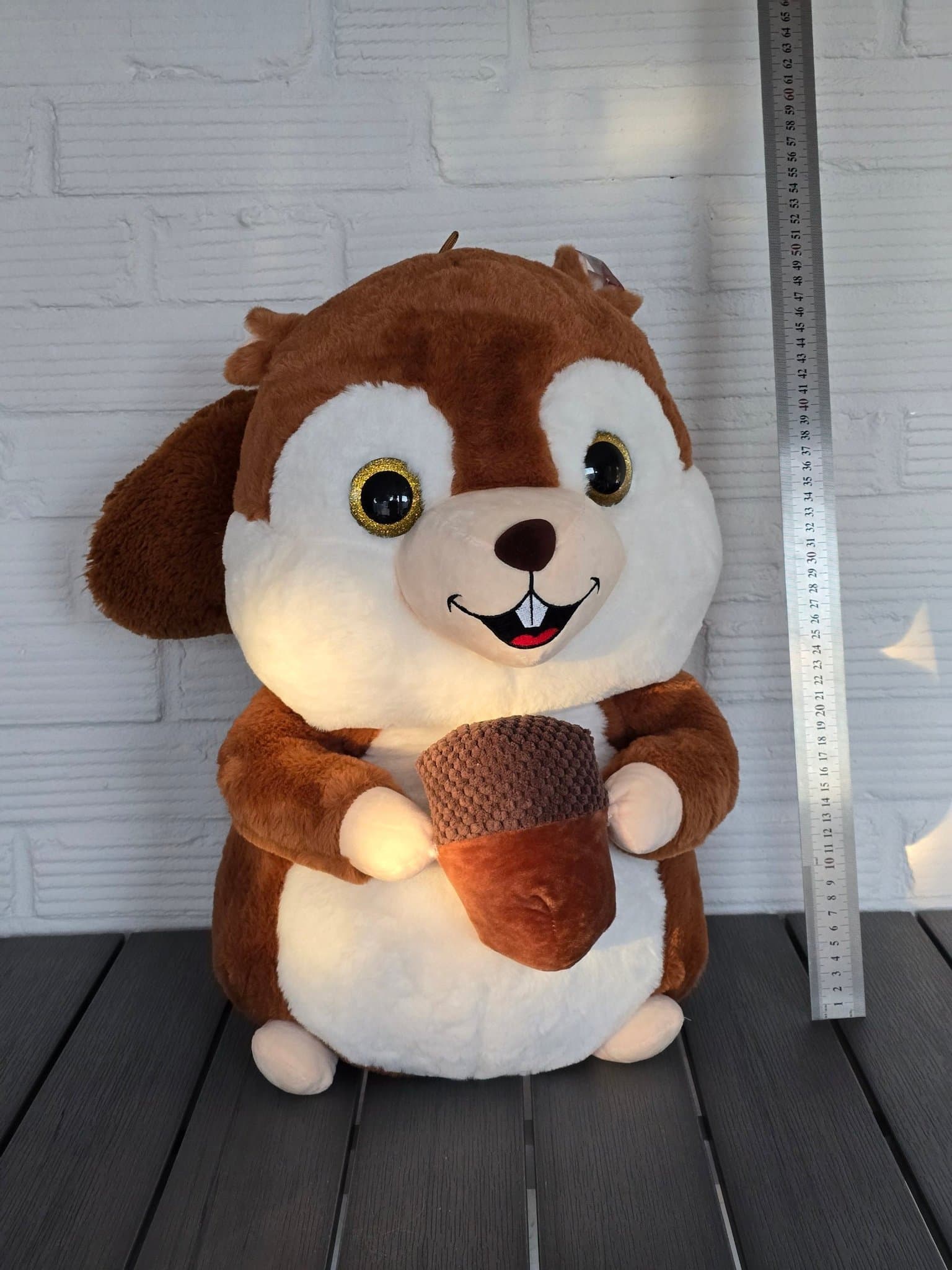 Ny nalle mjukis jätte Stor Ekorre Plyschleksak 52cm.