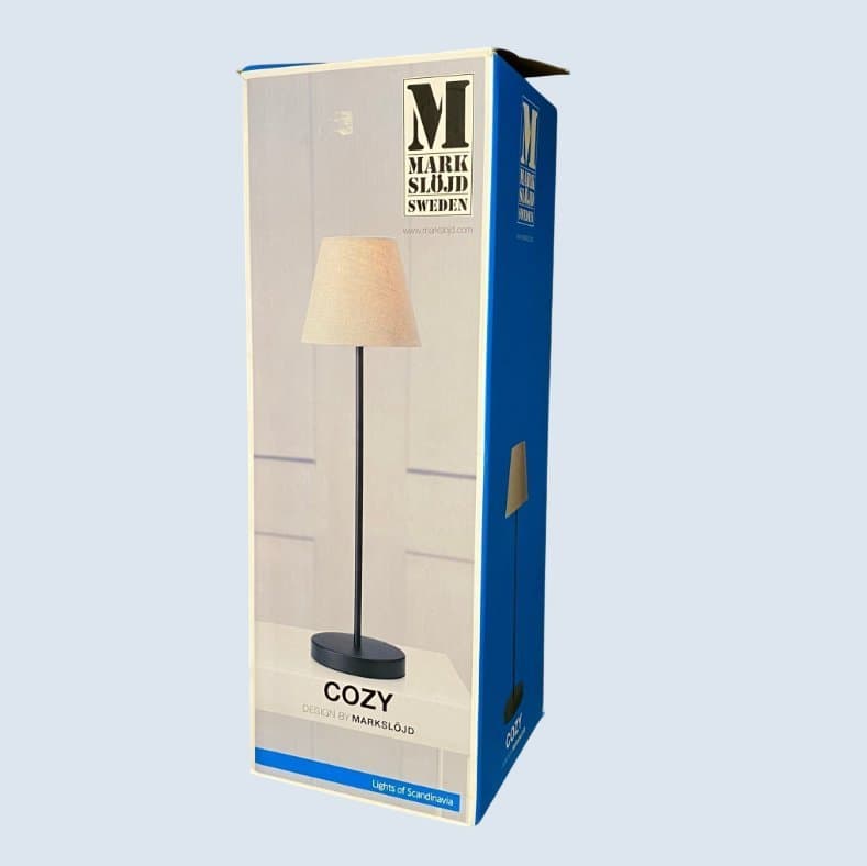 Bordslampa Markslöjd Cozy Svart med vit skärm