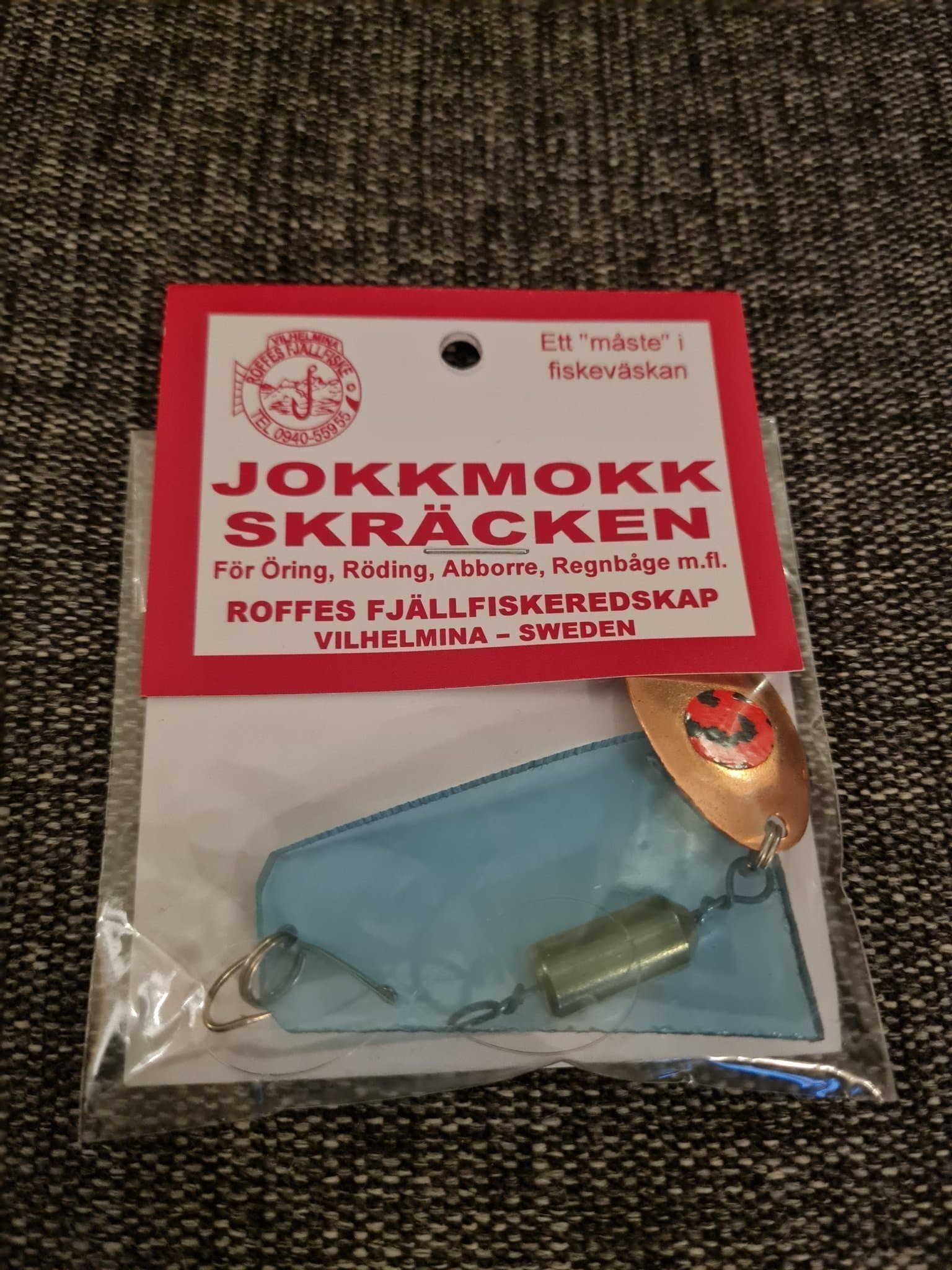 Jokkmokk Skräcken, Roffes Fjällfiske, ny i förpackning, plexipirk