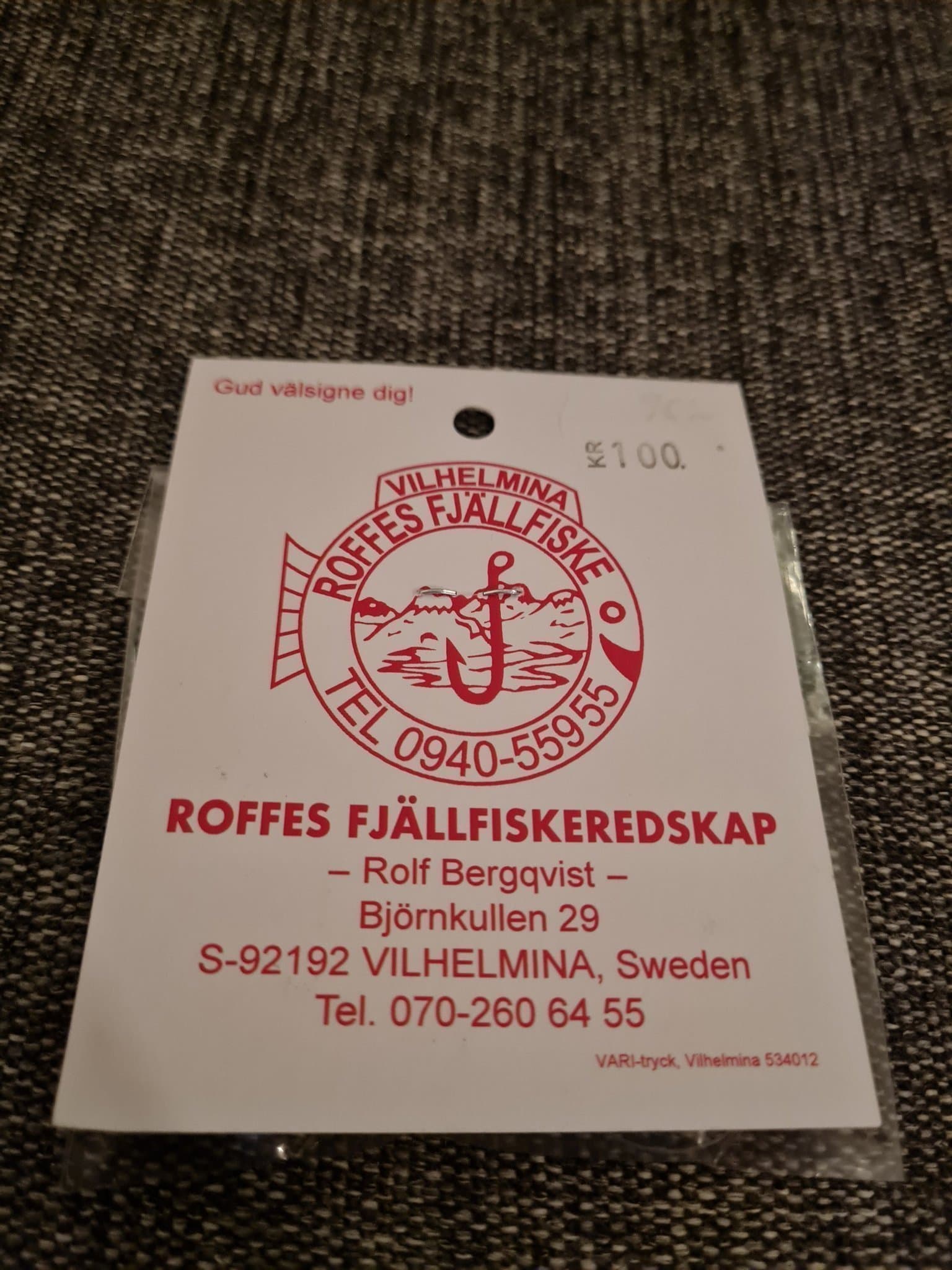 Jokkmokk Skräcken, Roffes Fjällfiske, ny i förpackning, plexipirk