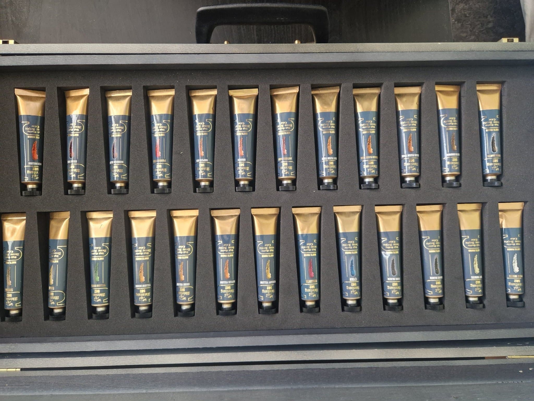 Abteilung 502 akryl färger Lyx Set med trä väska