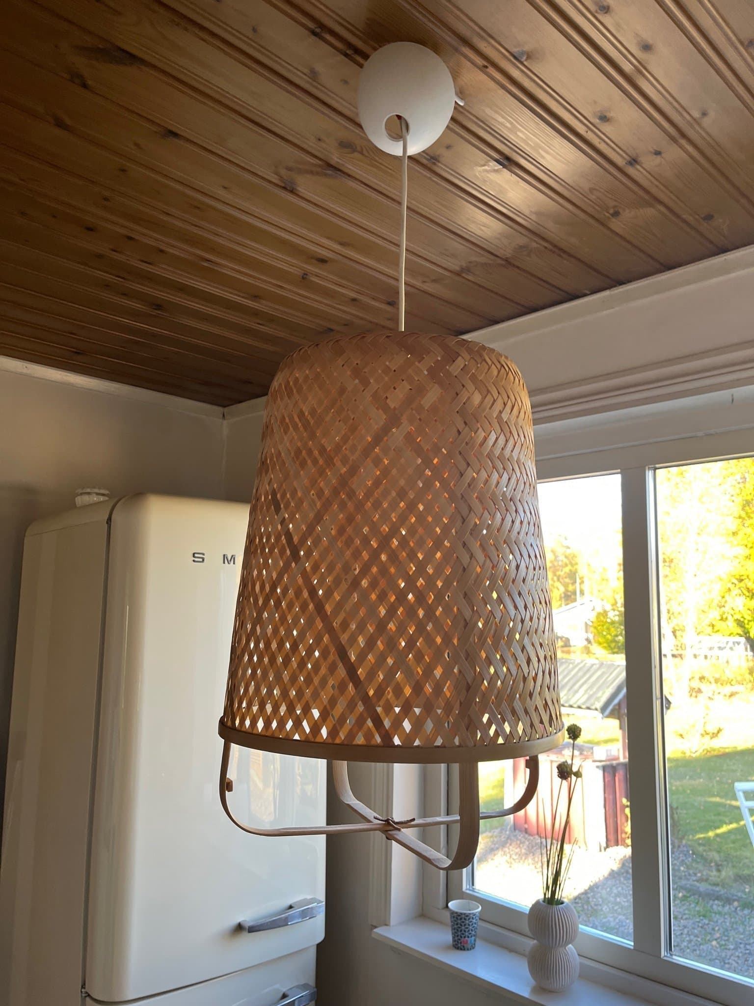 IKEA design Emma Olbers taklampa pendant lamp, bamboo/handmade, 40 cm
