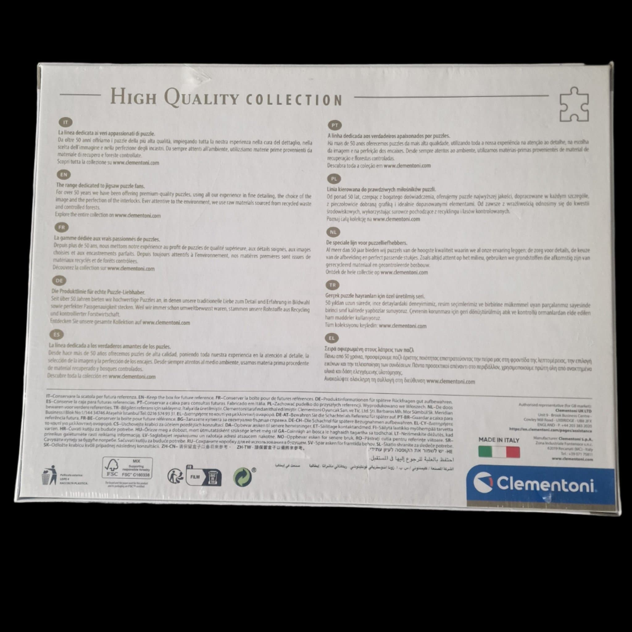 Clementoni pussel 1000 bitar High Quality Collection NYTT oöppnat