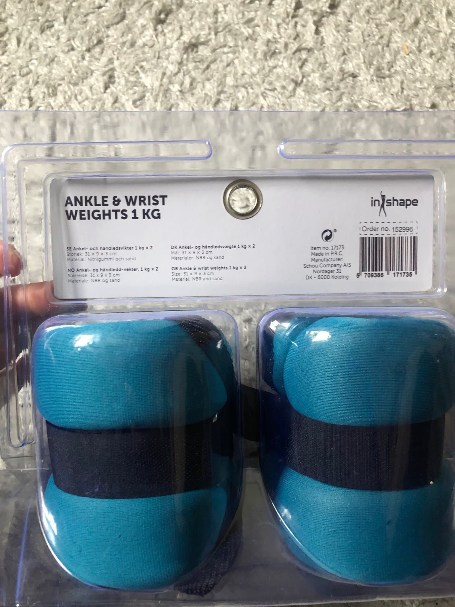 Inshape Ankel- och handledsvikter 1 kg/styck