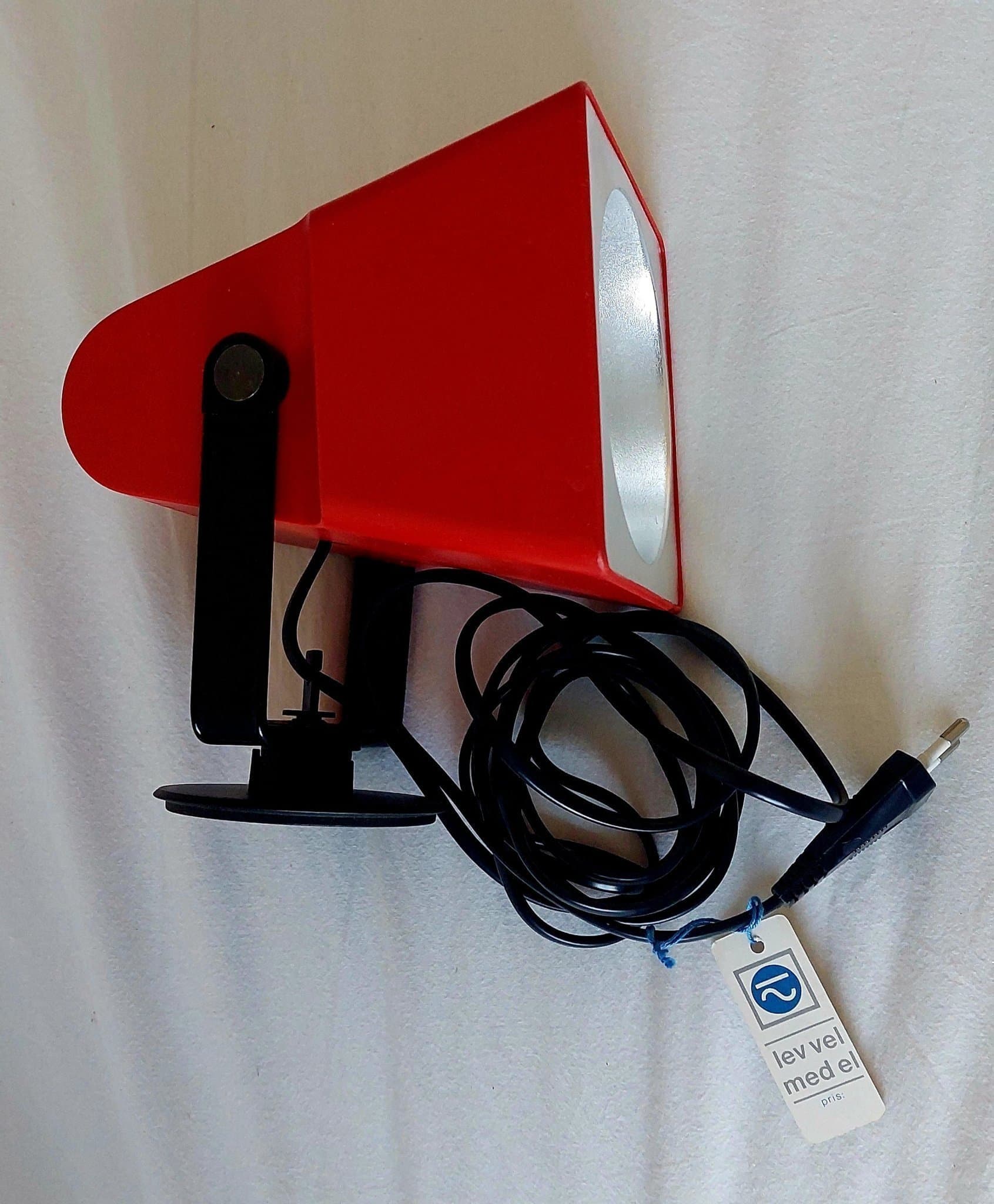 Ovanlig Röd sänglampa av designer Vagn Dyring för Nordisk Solar 1970 tal