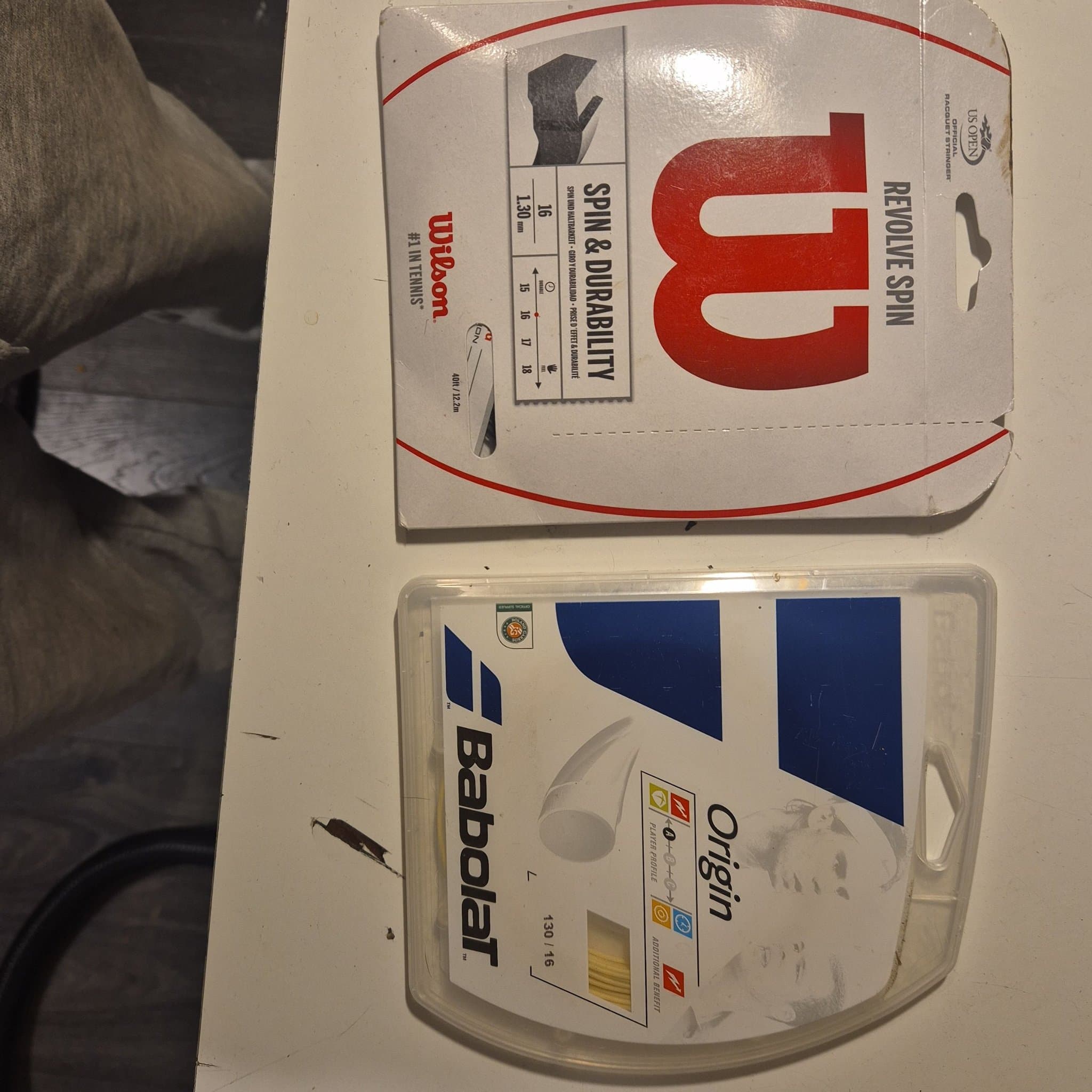 Tennissträngar: Wilson Revolve Spin och Babolat Origin