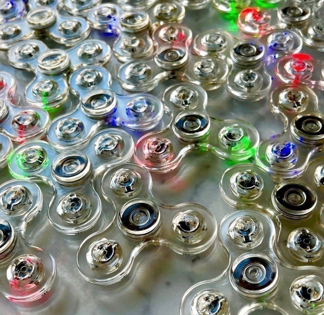 40 st LED fidget spinner med lysdioder - Parti paket pris