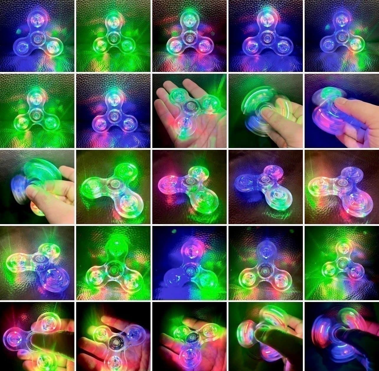 40 st LED fidget spinner med lysdioder - Parti paket pris