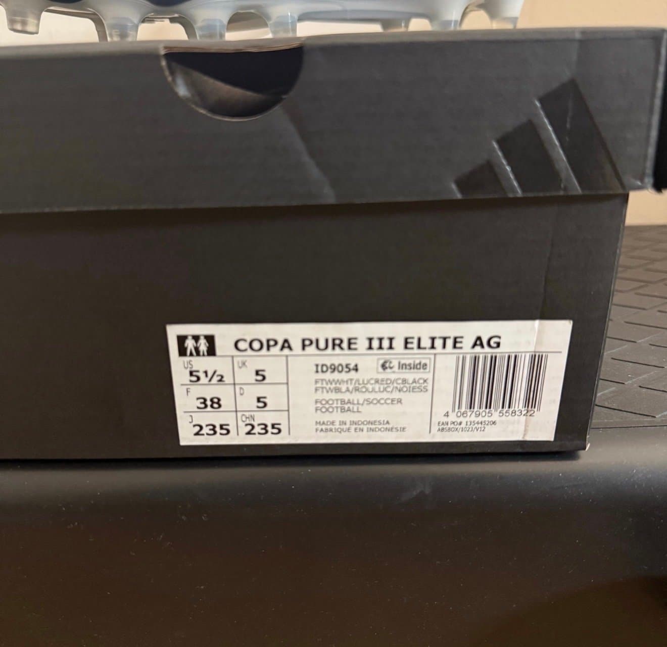 Adidas Copa Pure III Elite AG Fotbollsskor Vit/Röd/Svart (Storlek 38)