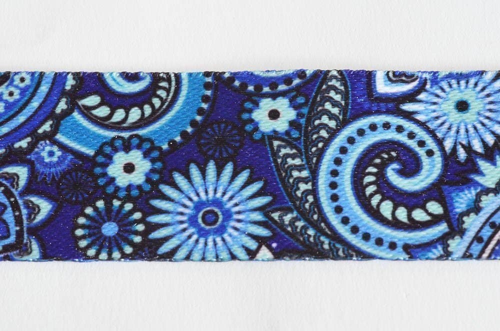 Yogaband 180 cm (blått mönstrat), Yogabälte, Yoga strap, Fitnessband