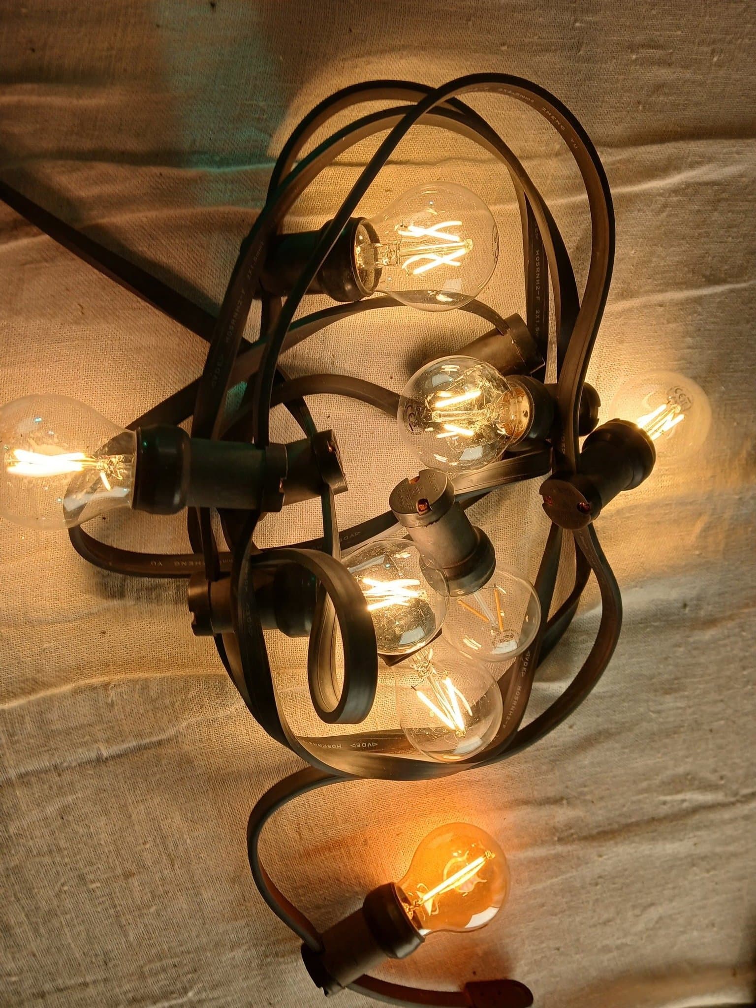 Konstsmide IP44 GLS utelyslenke – 10 sokler / 8 klare pærer - Mangler pærer