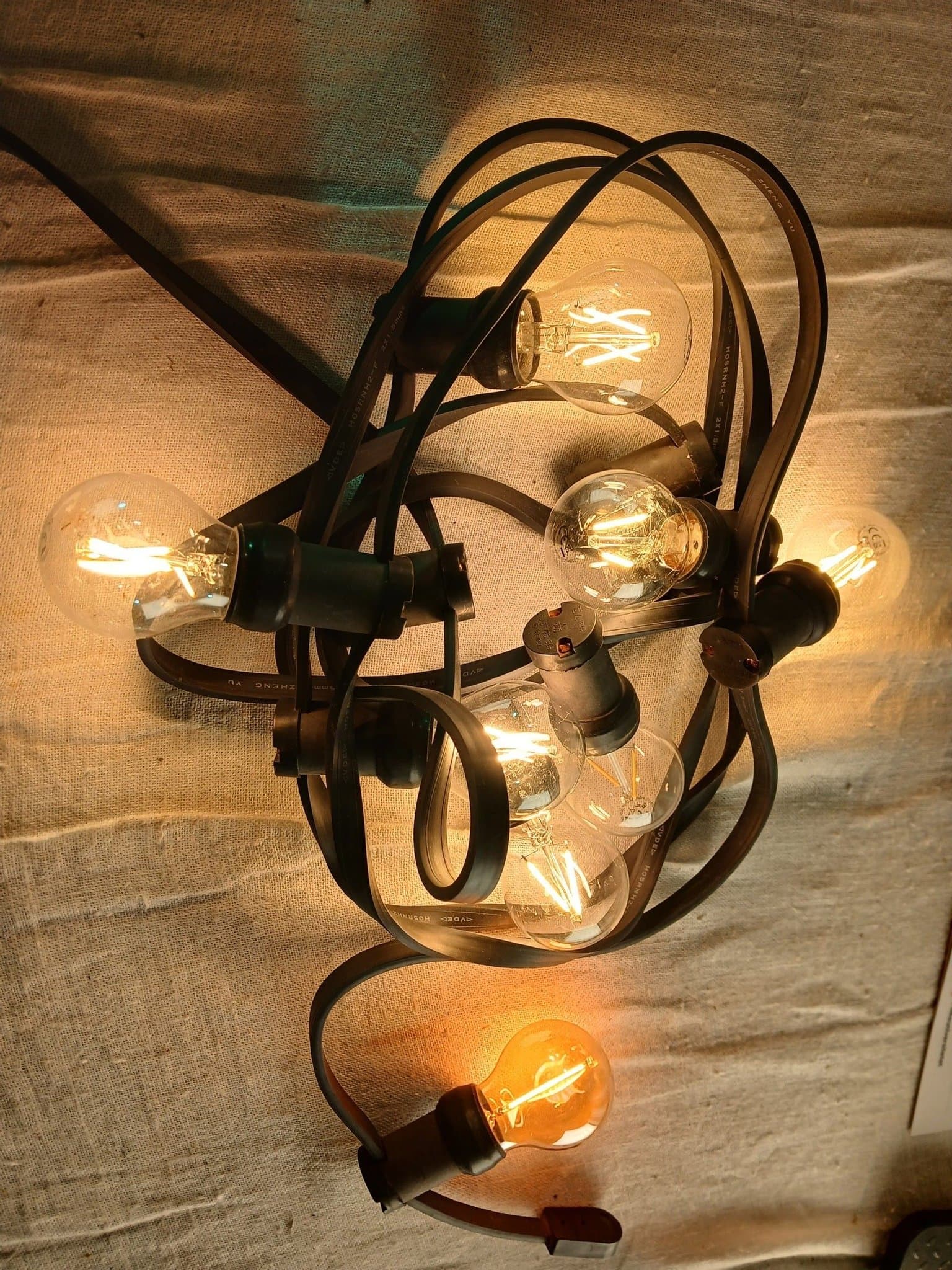 Konstsmide IP44 GLS utelyslenke – 10 sokler / 8 klare pærer - Mangler pærer