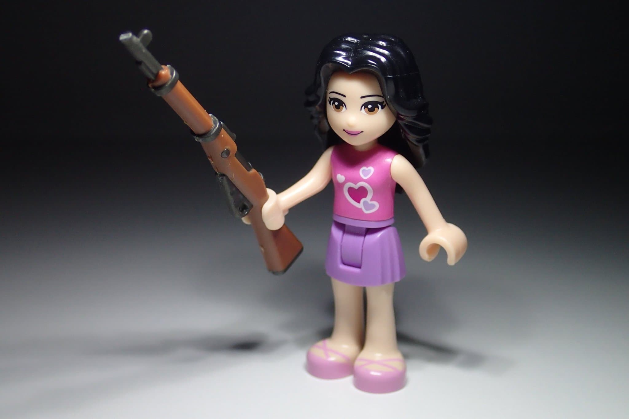 Lee Bricks minifigurvapen - Overmolded Mosin-Nagant (brun & mörkgrå metallic)